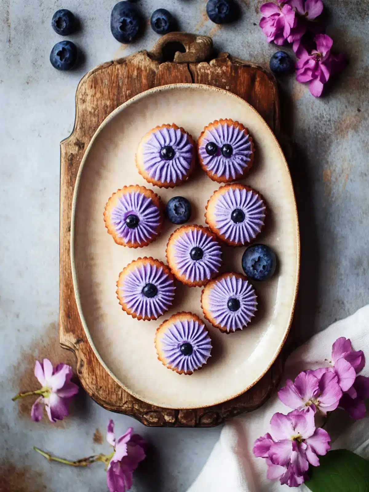 Decadent Blueberry Friands with White Chocolate Twist 4 Blueberry Friands/Financiers
