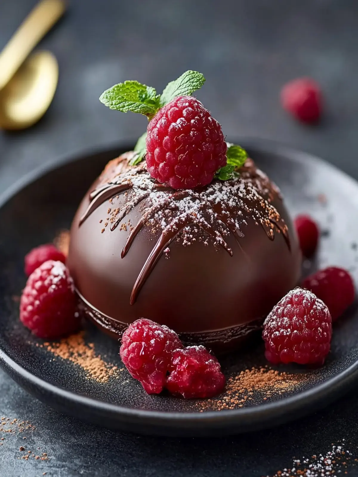 Decadent Dark Chocolate Raspberry Mousse Dome for Any Celebration 3 Dark Chocolate Raspberry Mousse Dome