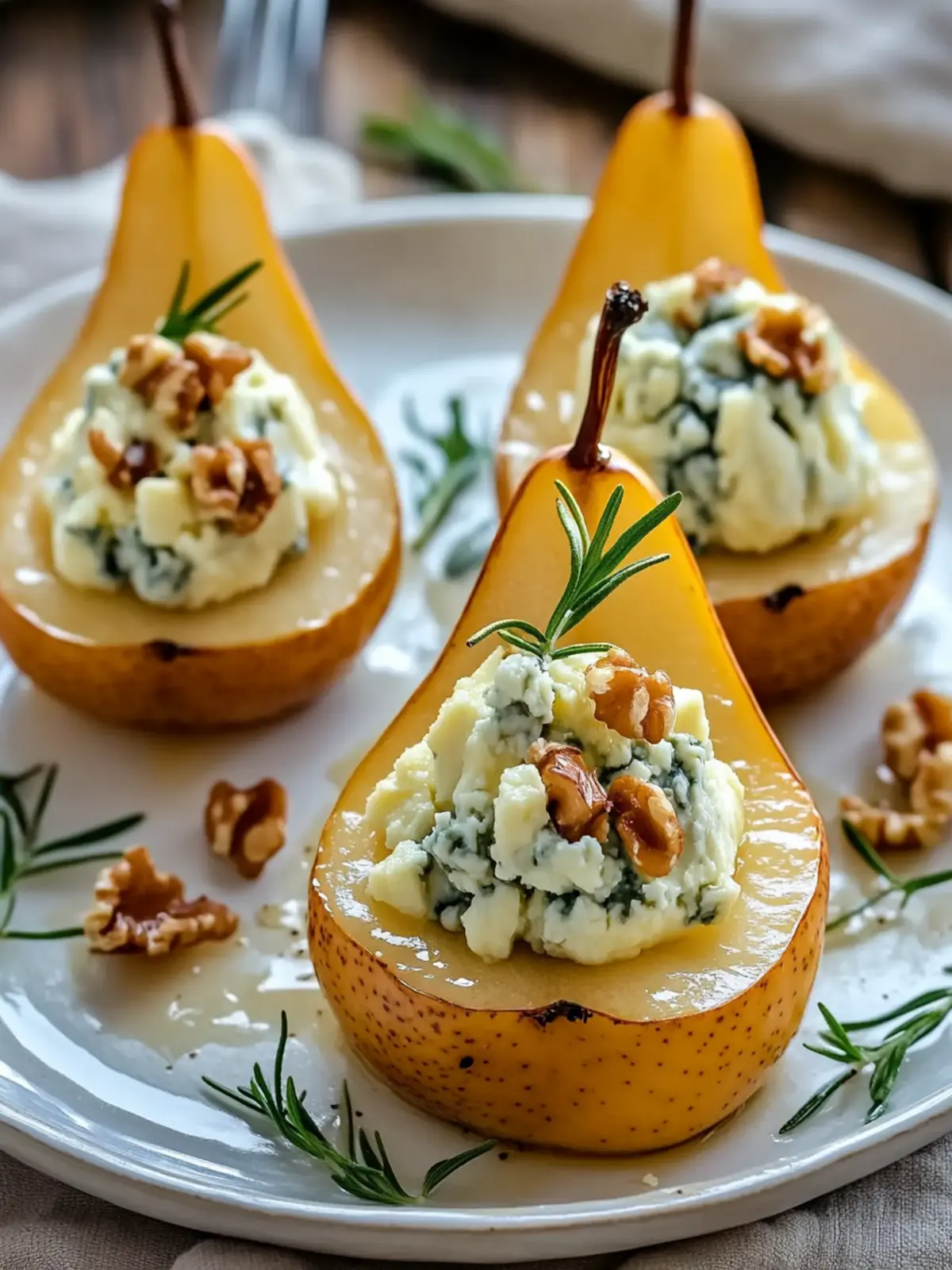 Elegant Blue Cheese Stuffed Pears Recipe for Effortless Entertaining 3 Elegant Blue Cheese Stuffed Pears Recipe