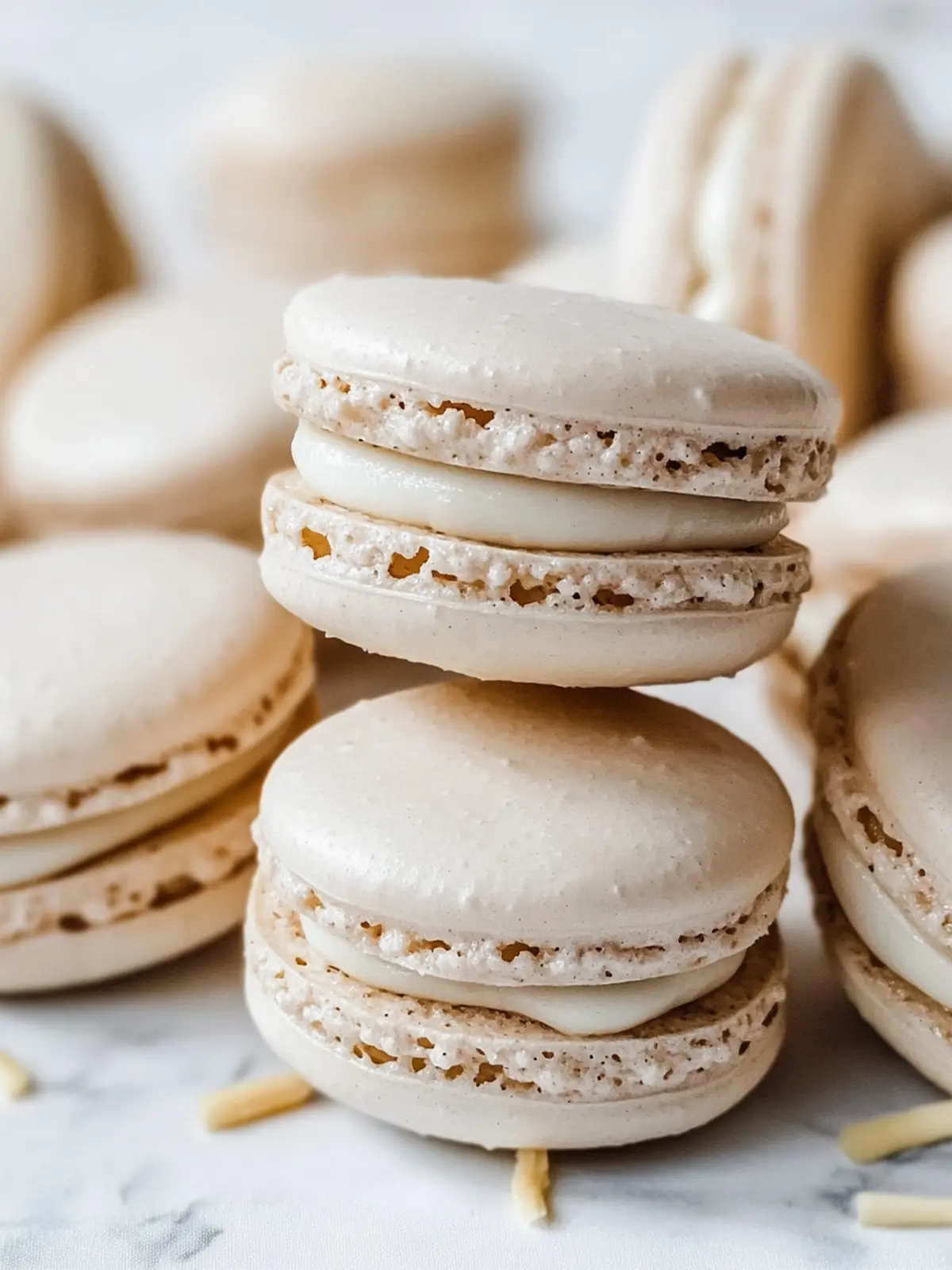 Irresistible Vanilla Macarons with Silky Buttercream Filling 3 Vanilla Macarons