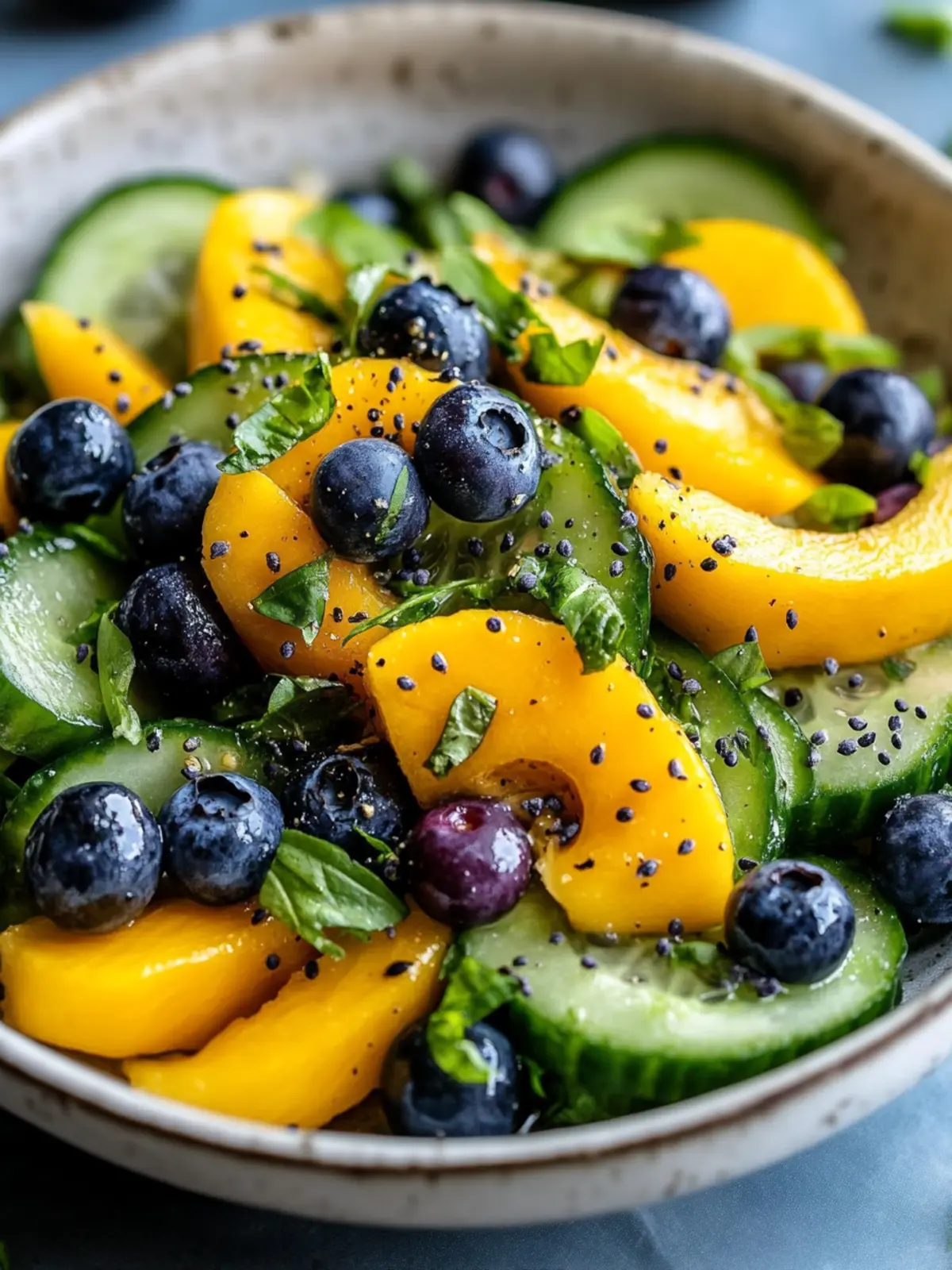 Mango Cucumber Salad with Blueberries and Avocado Bliss 3 Mango Cucumber Salad with Blueberries and Avocado