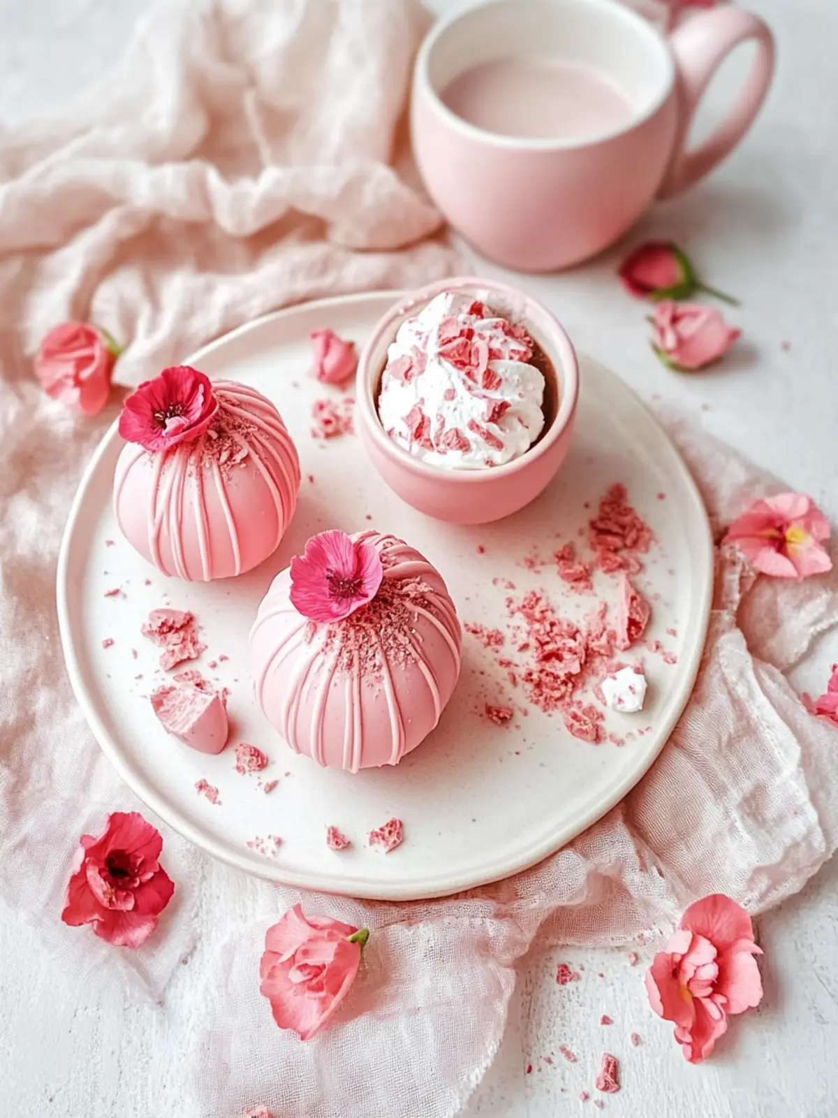 Delicious Pink Hot Chocolate Bombs: A Sweet Valentine's Treat 4 Pink Hot Chocolate Bombs