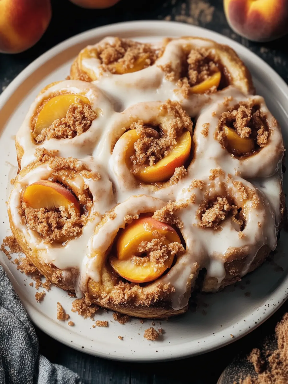 Peach Cobbler Cinnamon Rolls: A Sweet Morning Delight 3 Peach Cobbler Cinnamon Rolls