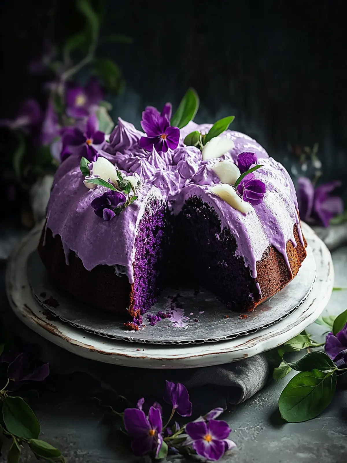 Irresistible Purple Velvet Bundt Cake with Wild Ginger & White Chocolate 3 Purple Velvet Bundt Cake with Wild Ginger and White Chocolate