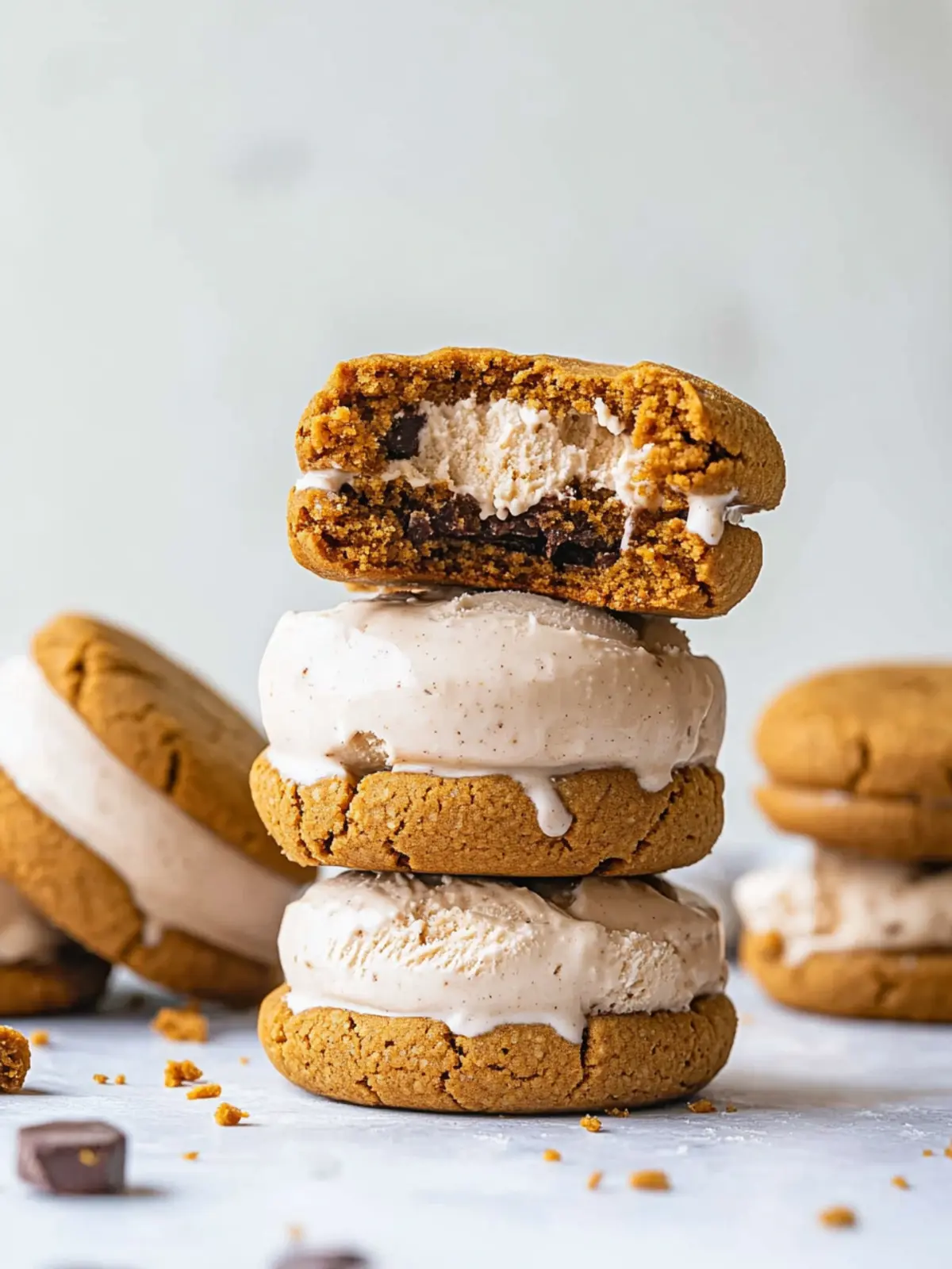 Peanut Butter Cookie Ice Cream Sandwiches Vegan GF Bliss 3 Peanut Butter Cookie Ice Cream Sandwiches (Vegan GF)