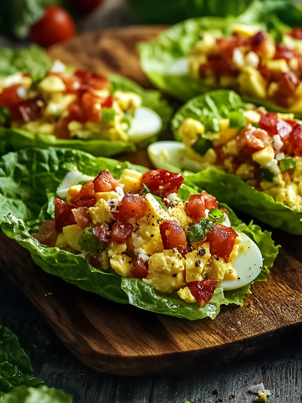 Savory BLT Egg Salad Lettuce Wraps for a Light Lunch 2 BLT Egg Salad Lettuce Wraps