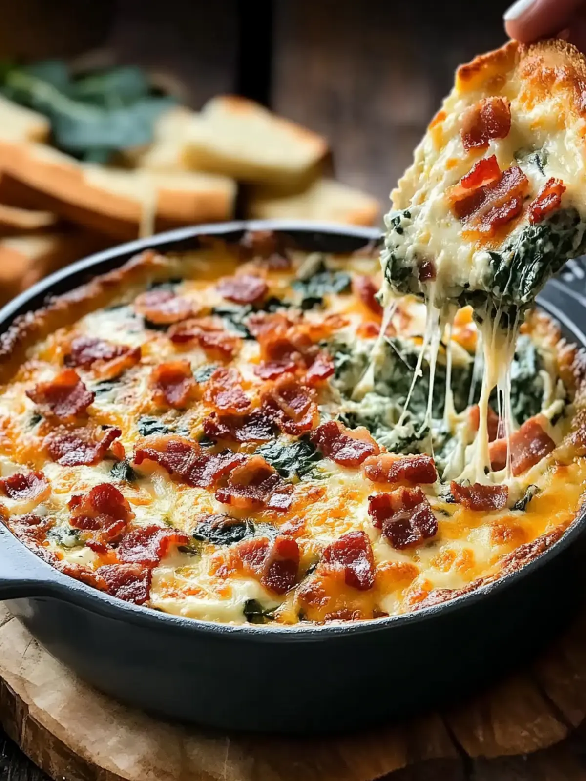 Cheesy Bacon Spinach Dip: Your Game Day Must-Have Delight 3 Cheesy Bacon Spinach Dip