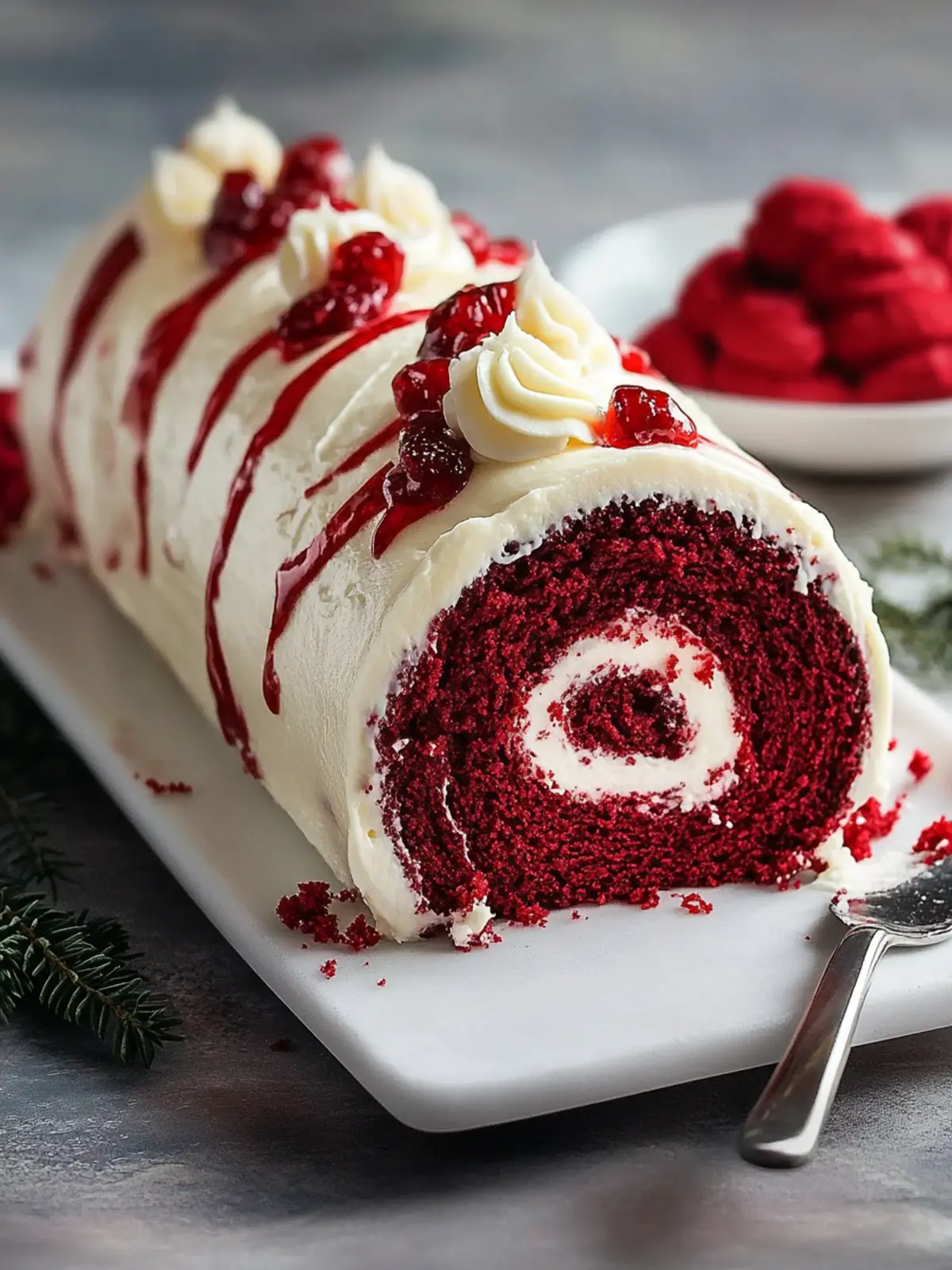 Irresistible Red Velvet Cake Roll with Cream Cheese Frosting 4 Red Velvet Cake Roll with Cream Cheese Frosting