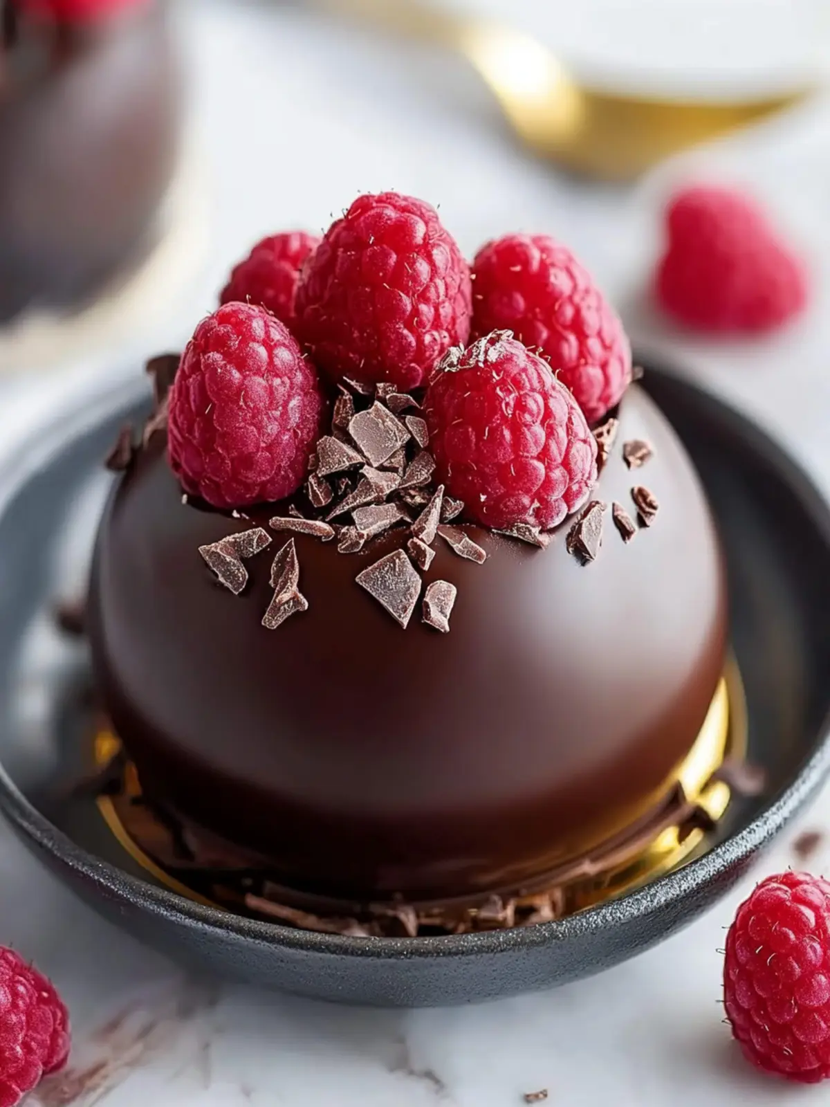 Decadent Dark Chocolate Raspberry Mousse Dome for Any Celebration 4 Dark Chocolate Raspberry Mousse Dome