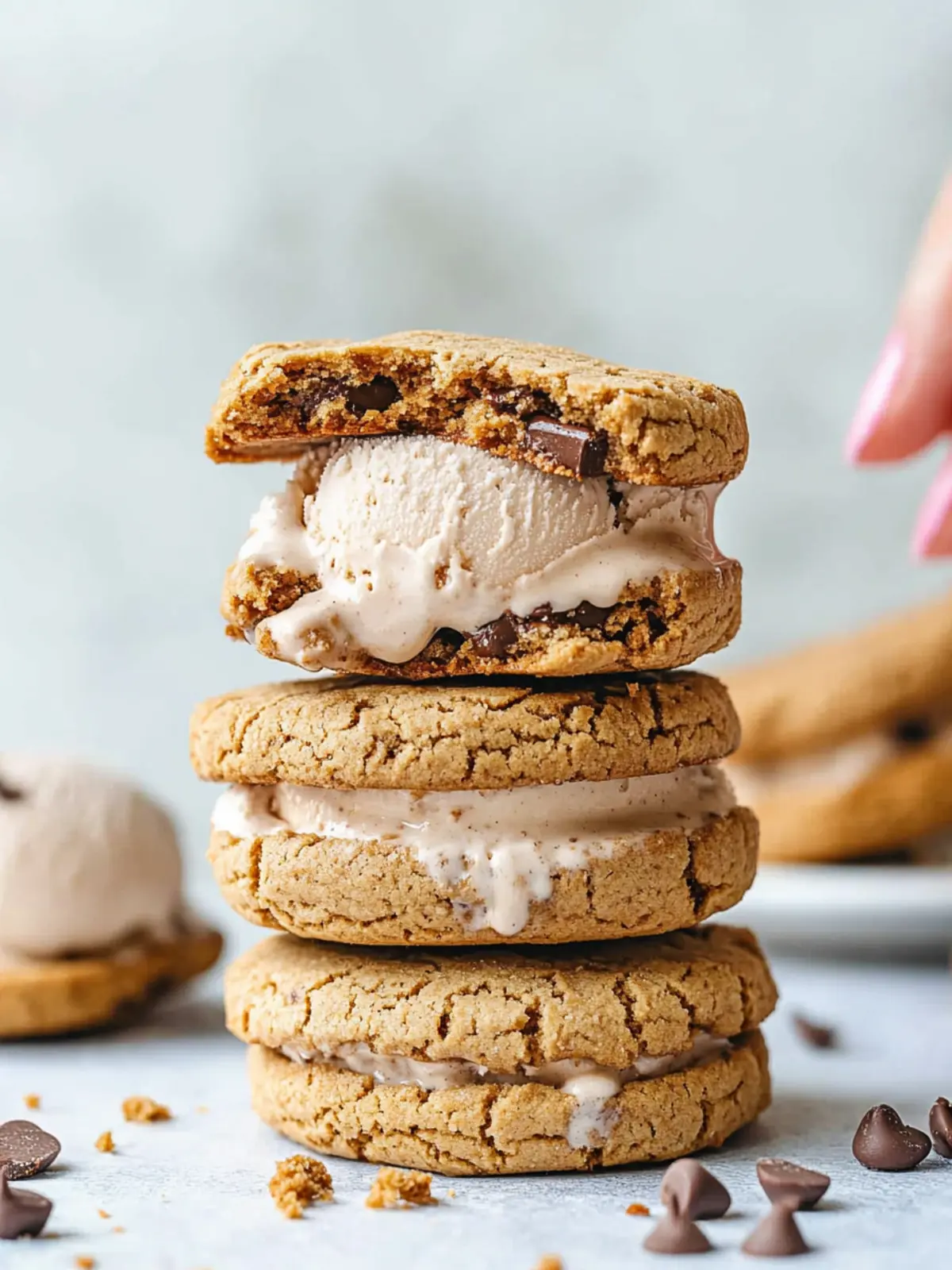 Peanut Butter Cookie Ice Cream Sandwiches Vegan GF Bliss 5 Peanut Butter Cookie Ice Cream Sandwiches (Vegan GF)