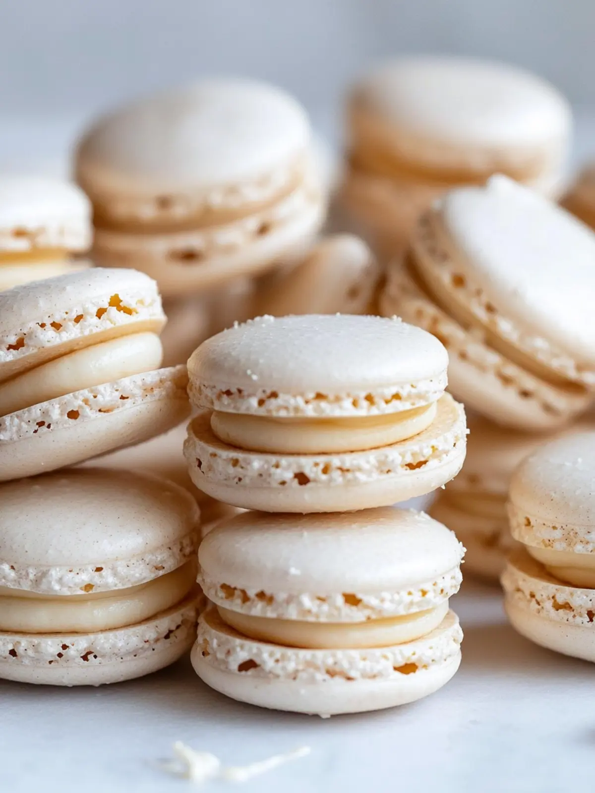 Irresistible Vanilla Macarons with Silky Buttercream Filling 2 Vanilla Macarons