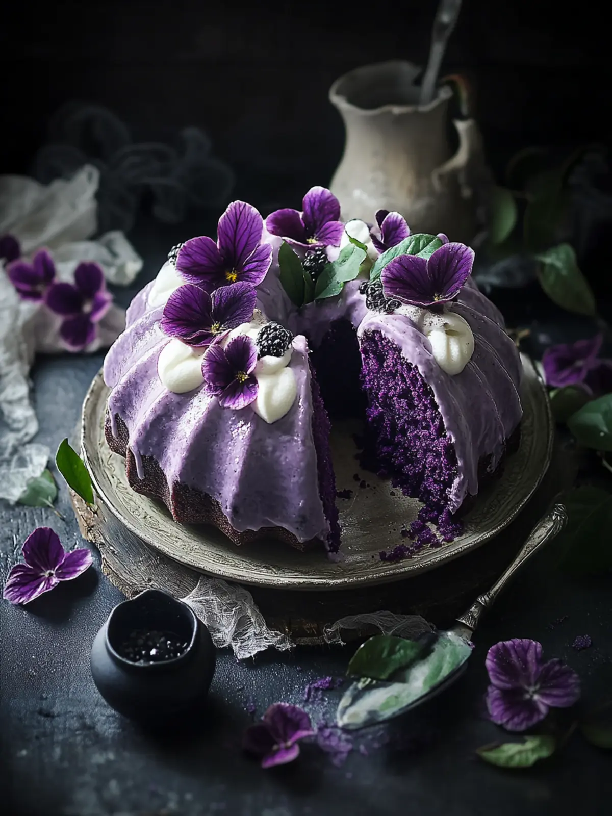 Irresistible Purple Velvet Bundt Cake with Wild Ginger & White Chocolate 2 Purple Velvet Bundt Cake with Wild Ginger and White Chocolate