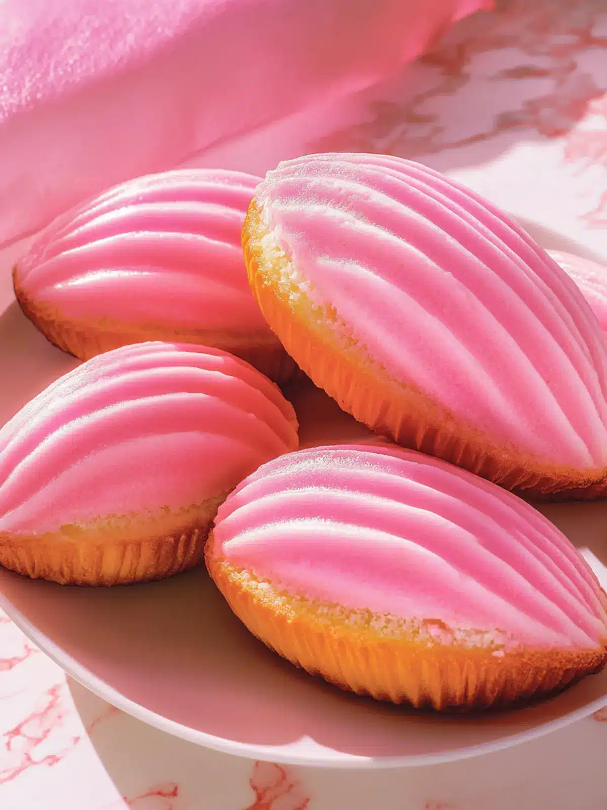 Irresistible Pink Madeleines with a Chocolate Bliss Shell 2 Pink Madeleines