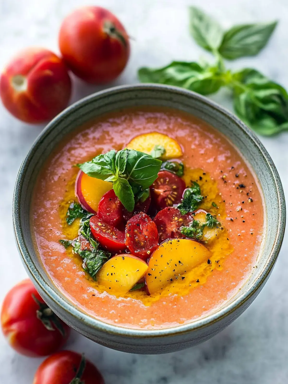 Roasted Peach and Tomato Gazpacho: Refreshing Summer Bliss 3 Roasted Peach and Tomato Gazpacho