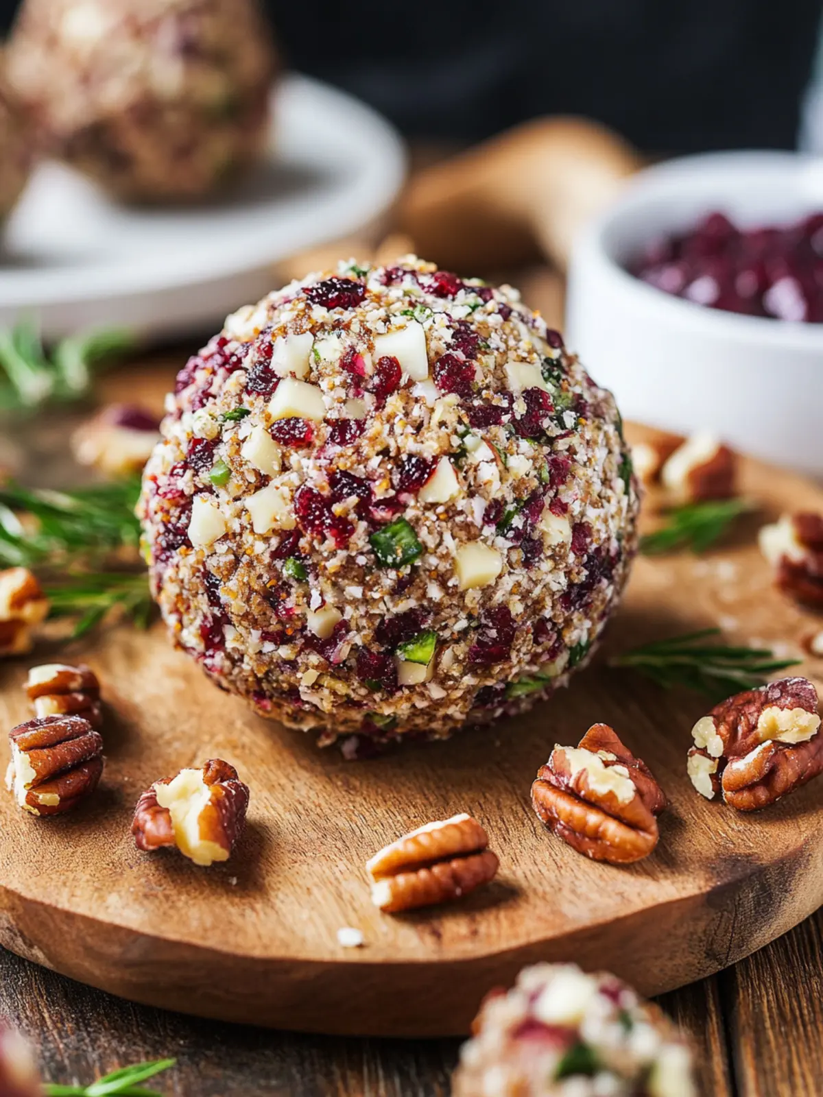 Irresistible Cranberry Pecan Cheese Ball for Festive Gatherings 3 CRANBERRY PECAN CHEESE BALL
