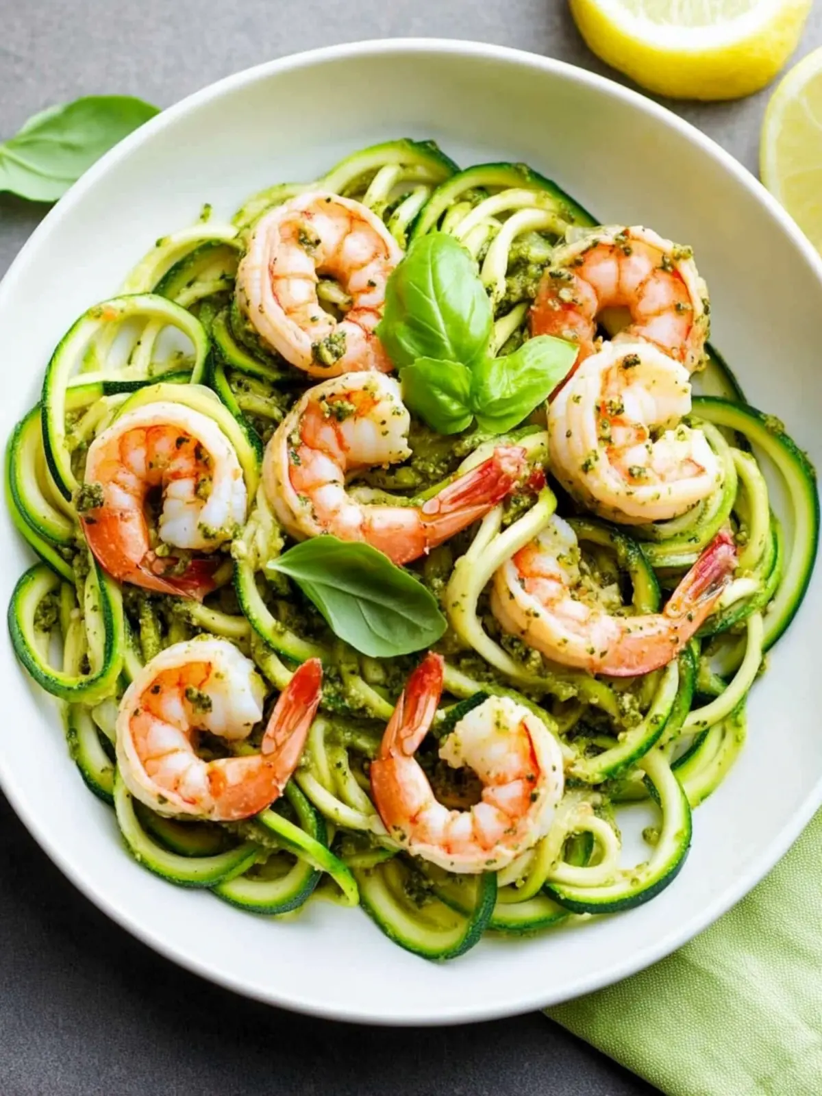 Zucchini Noodles With Pesto and Shrimp Recipe for Quick Flavor 3 Zucchini Noodles With Pesto and Shrimp Recipe