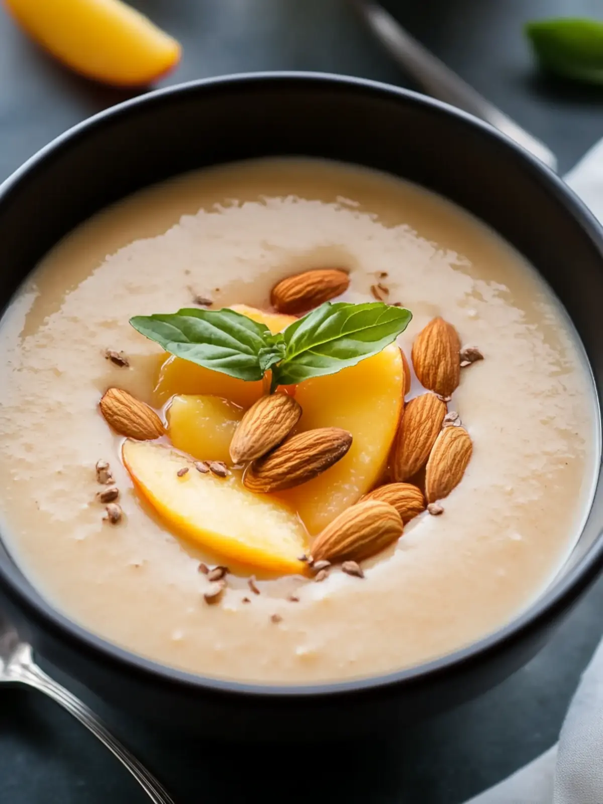 20-Minutes Chilled Peach and Almond Soup Recipe That Refreshes 2 20-Minutes Chilled Peach And Almonds Soup Recipe (Creamy And Fruity)