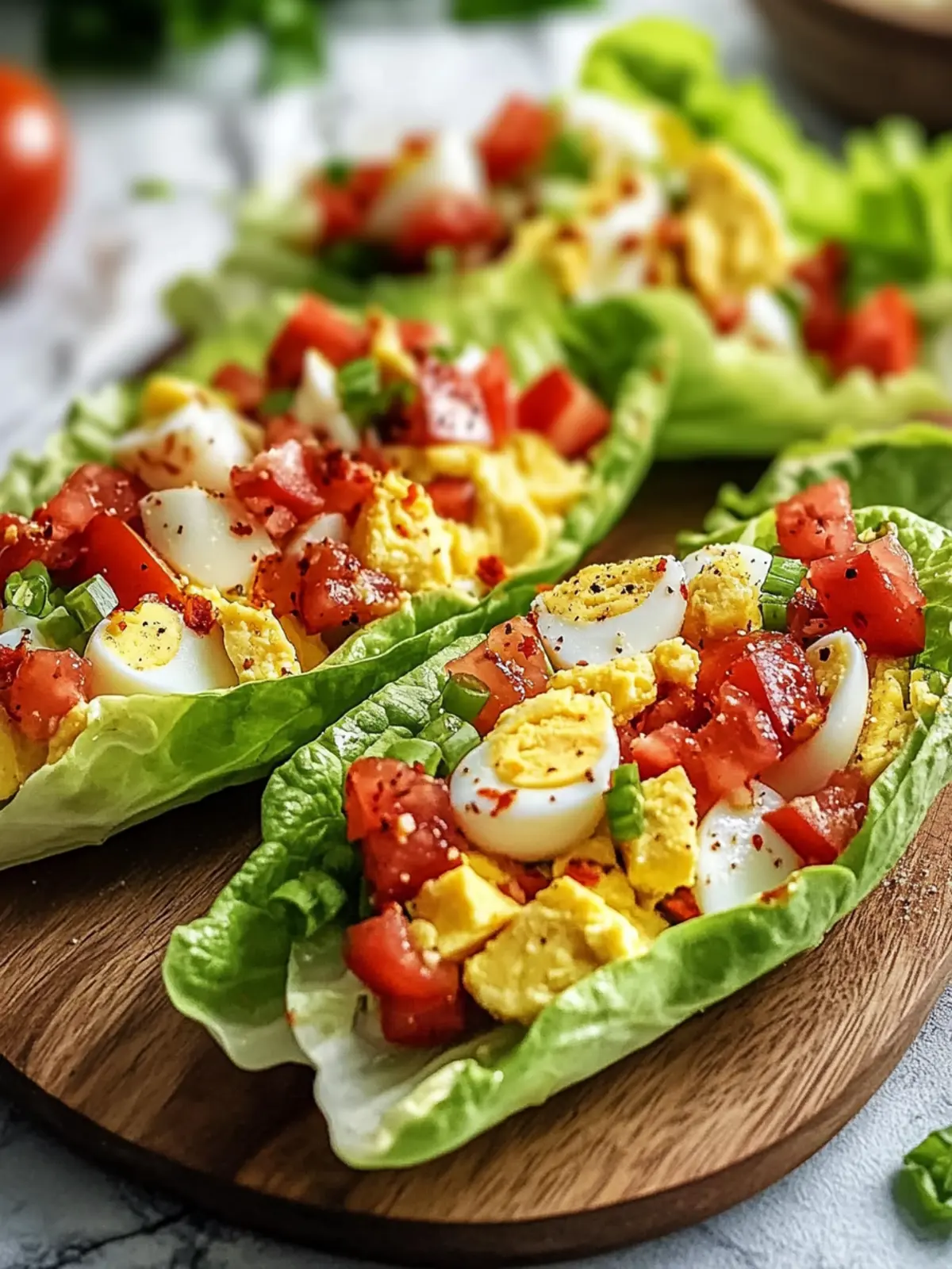Savory BLT Egg Salad Lettuce Wraps for a Light Lunch 4 BLT Egg Salad Lettuce Wraps