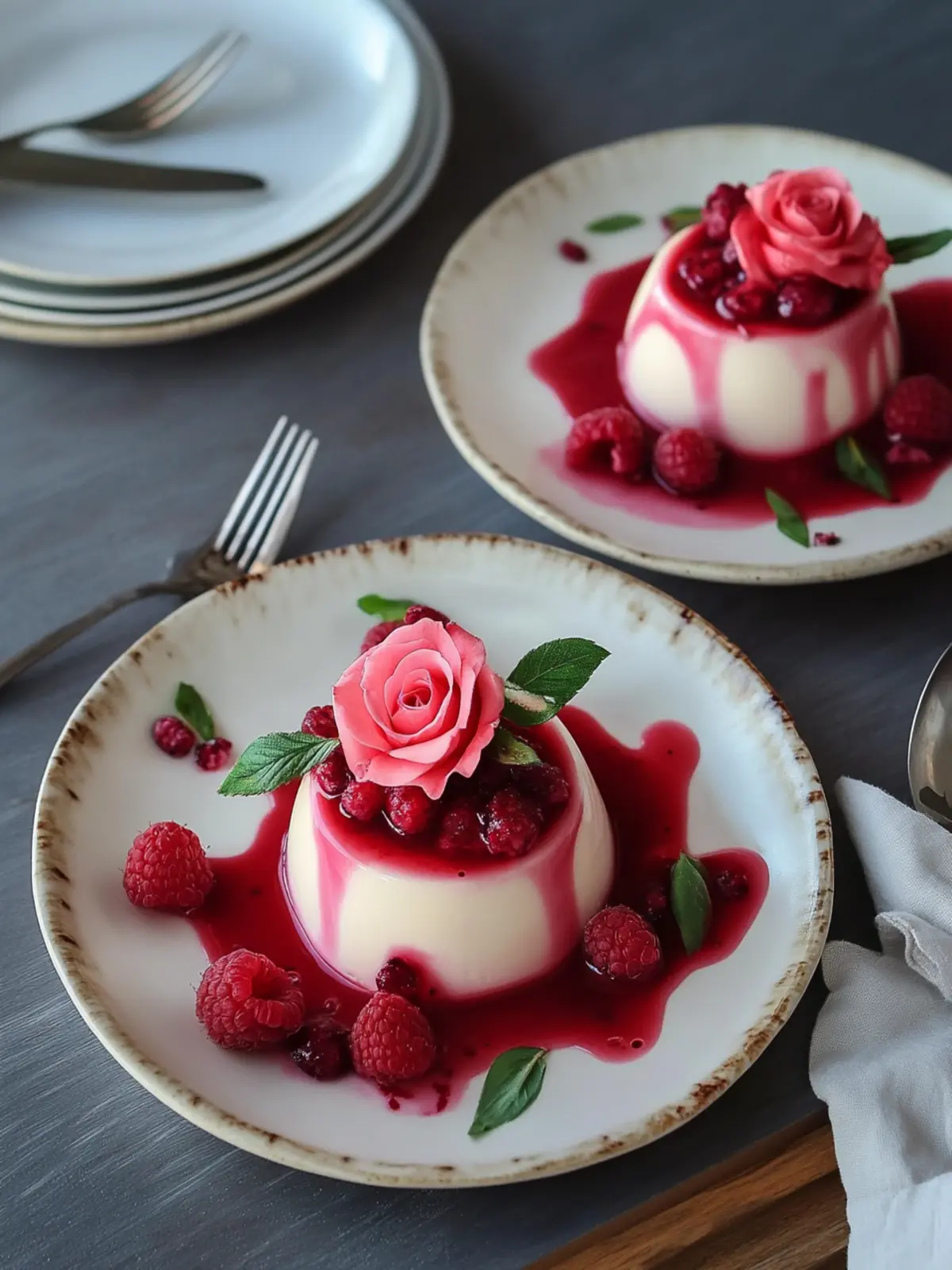 Delightful Rose Panna Cotta with Raspberry Vanilla Sauce 3 Rose Panna Cotta with Raspberry Vanilla Sauce