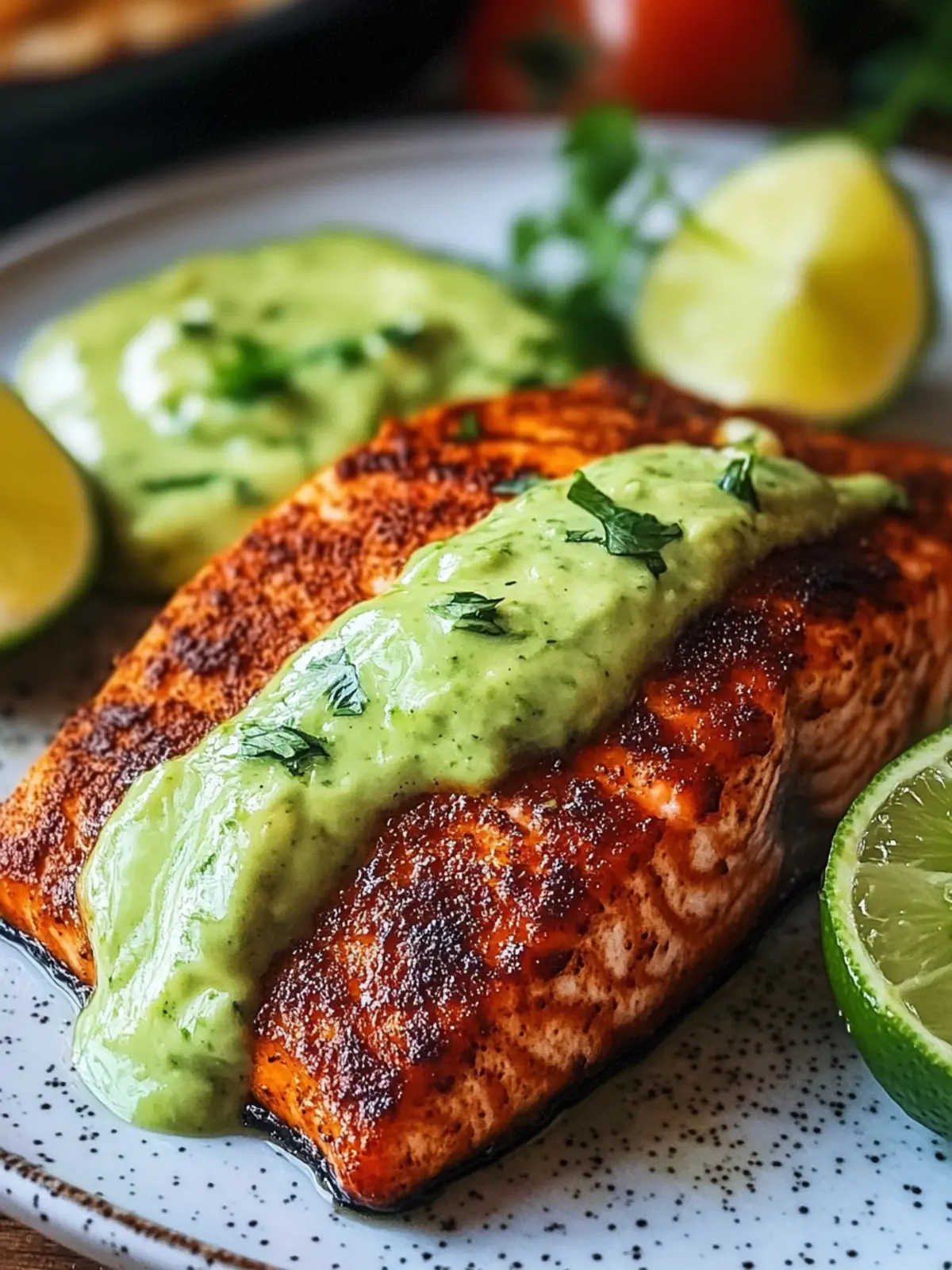Tangy Baked Cajun Salmon with Zesty Avocado Lime Sauce 2 Tangy Baked Cajun Salmon with Avocado Lime Sauce