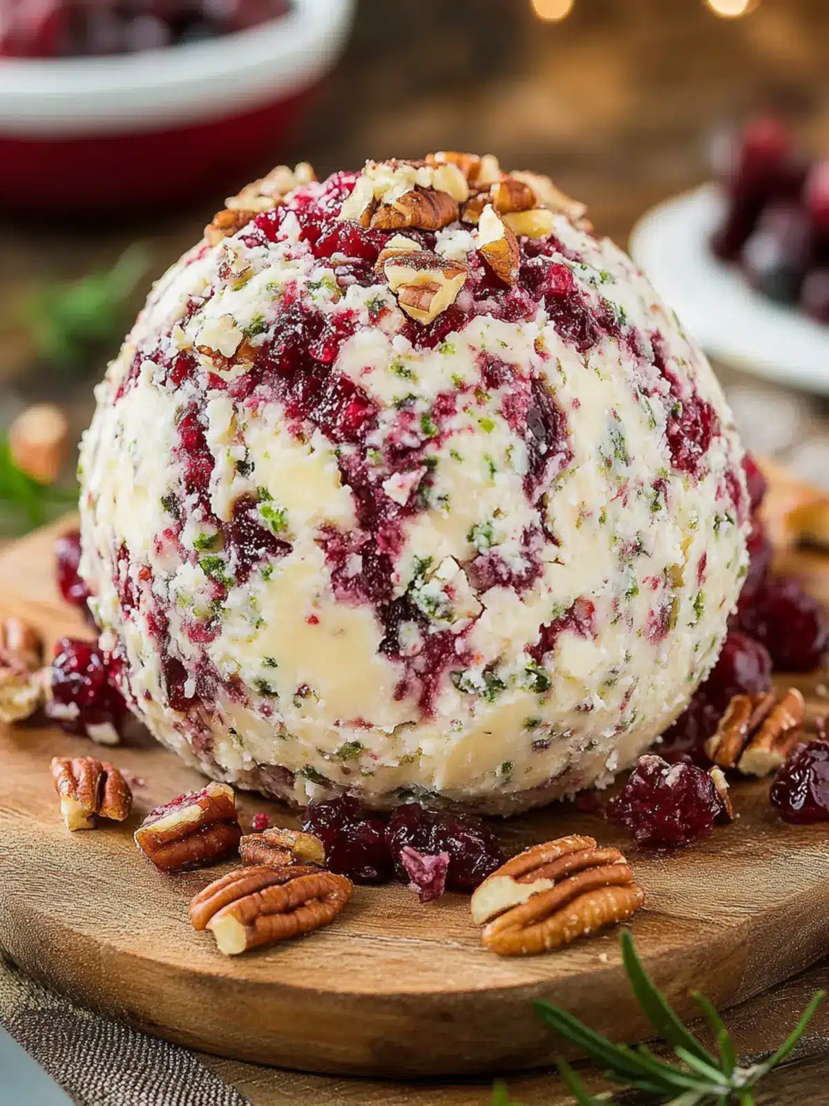 Irresistible Cranberry Pecan Cheese Ball for Festive Gatherings 2 CRANBERRY PECAN CHEESE BALL