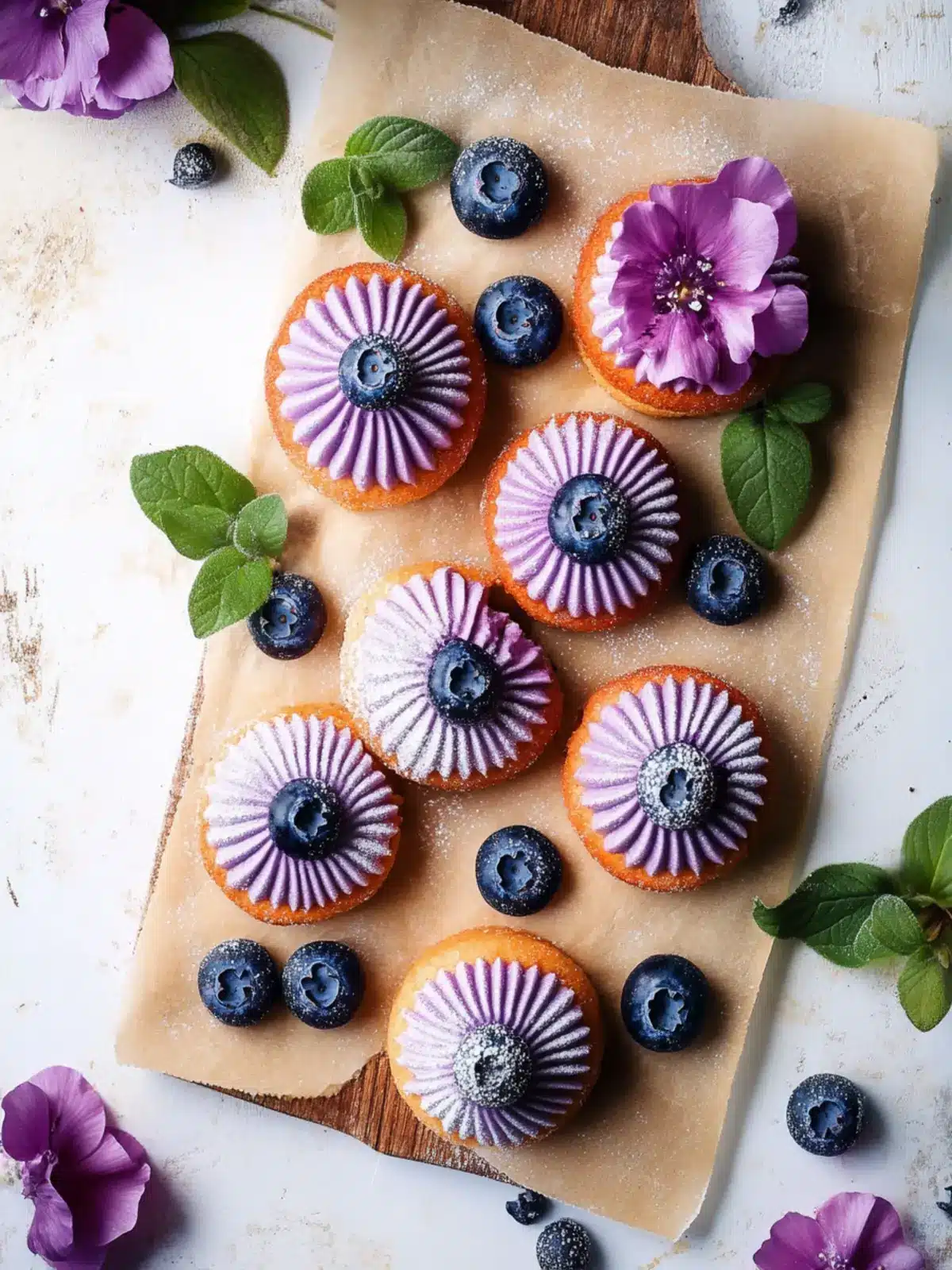 Decadent Blueberry Friands with White Chocolate Twist 2 Blueberry Friands/Financiers