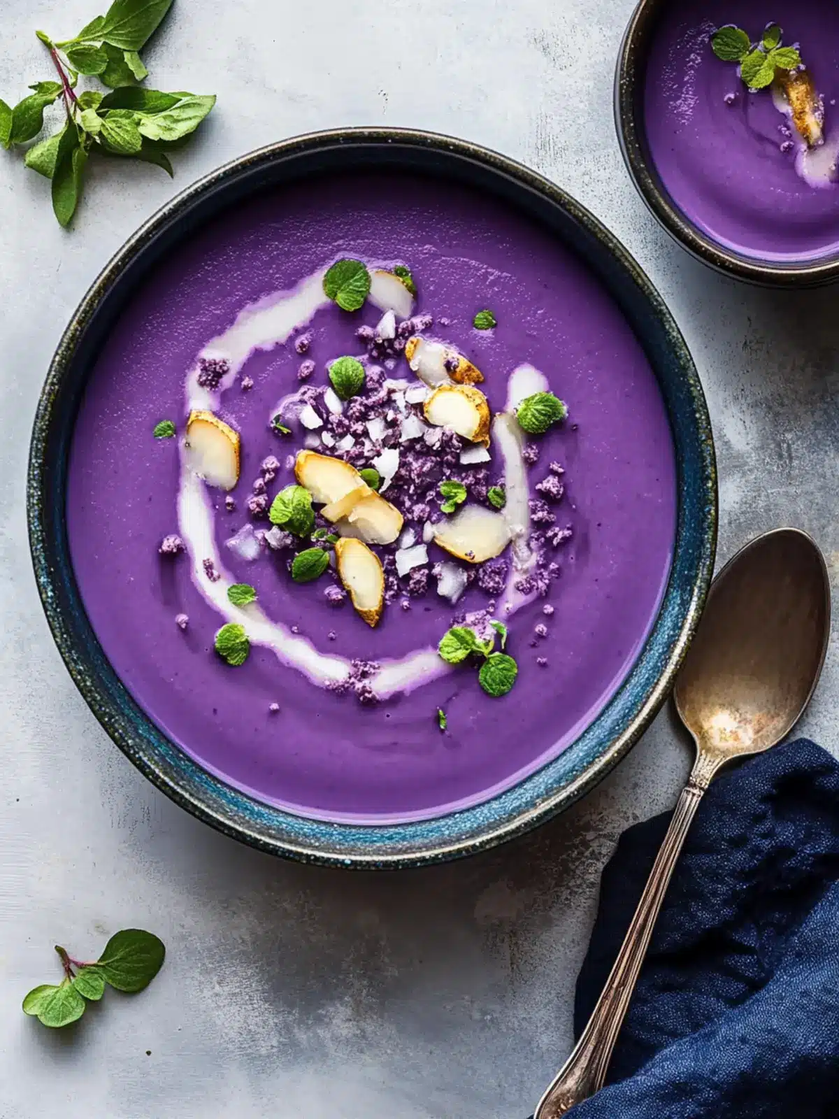 Delicious Purple Yam Soup with Ginger and Coconut Bliss 5 Purple Yam Soup with Ginger and Coconut