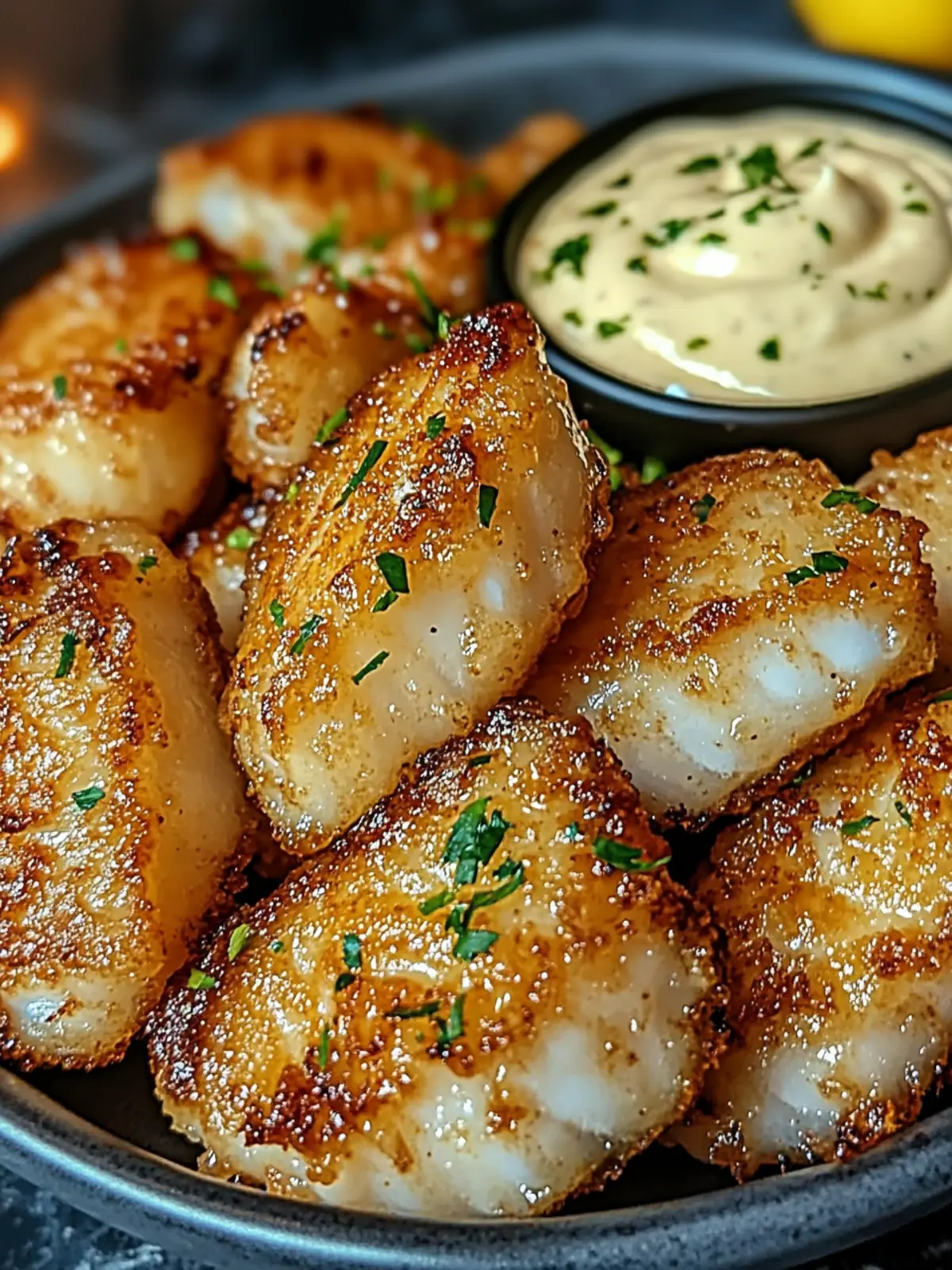 Lemon Butter Fish Bites with Garlic Aioli for Easy Entertaining 2 Lemon Butter Fish Bites with Garlic Aioli