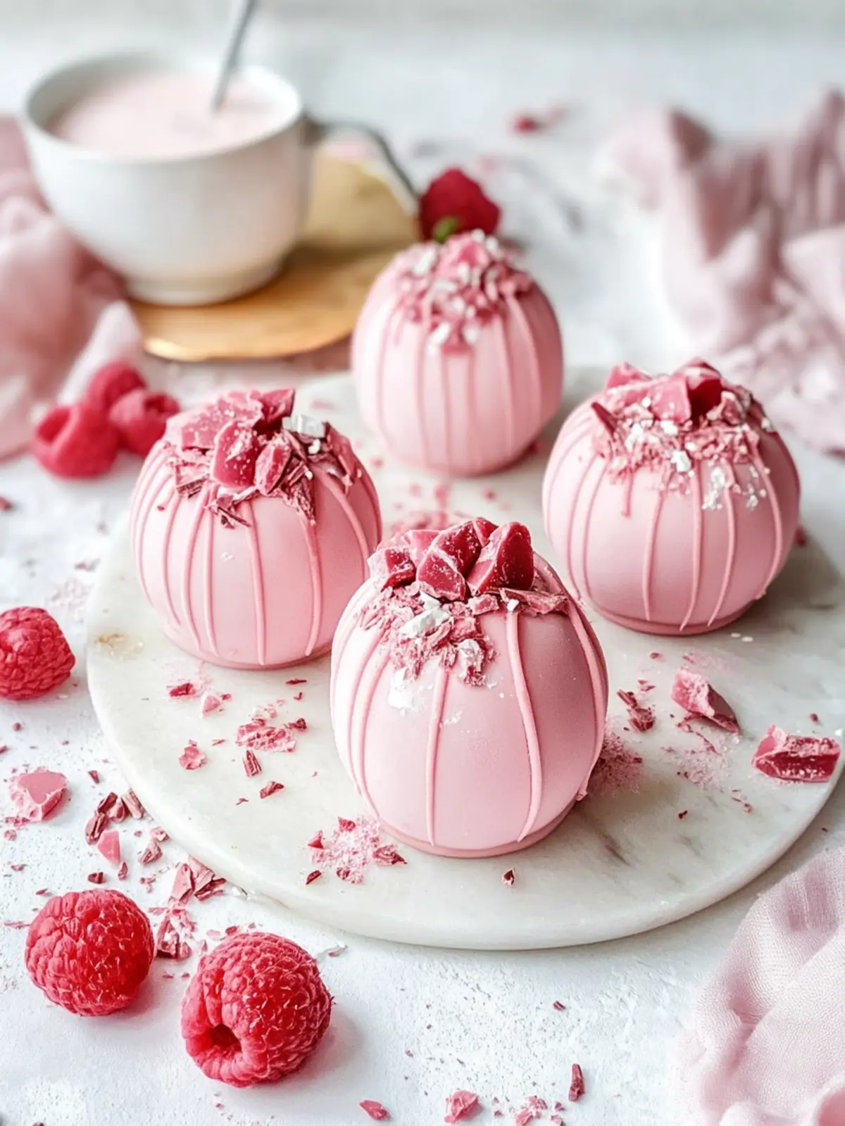 Delicious Pink Hot Chocolate Bombs: A Sweet Valentine's Treat 2 Pink Hot Chocolate Bombs