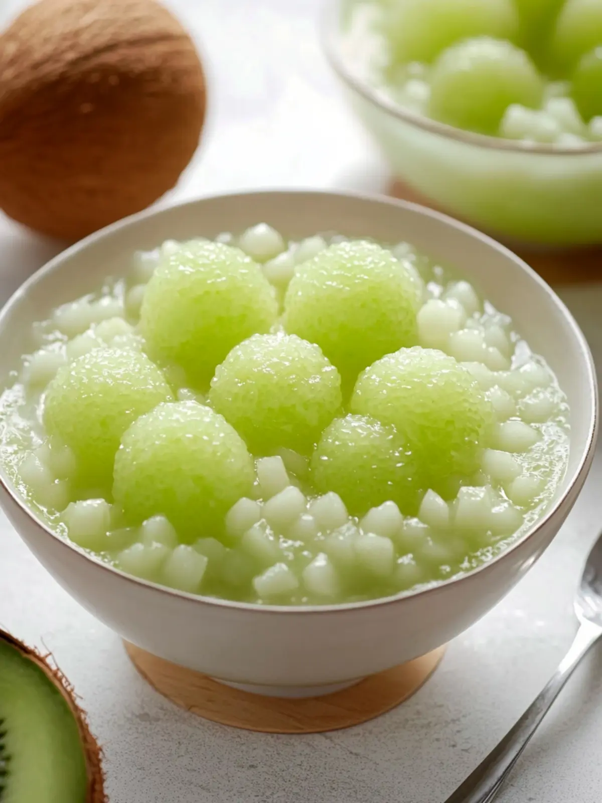 Refreshing Honeydew Sago Dessert with Coconut Milk Bliss 3 Refreshing Honeydew Sago Dessert with Coconut Milk (No Gelatin, No Pork)