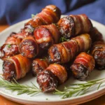 Maple-Dijon Glazed Devils on Horseback: Sweet Bacon Bliss 42 Maple-Dijon Glazed Devils on Horseback (Bacon Wrapped Dates)