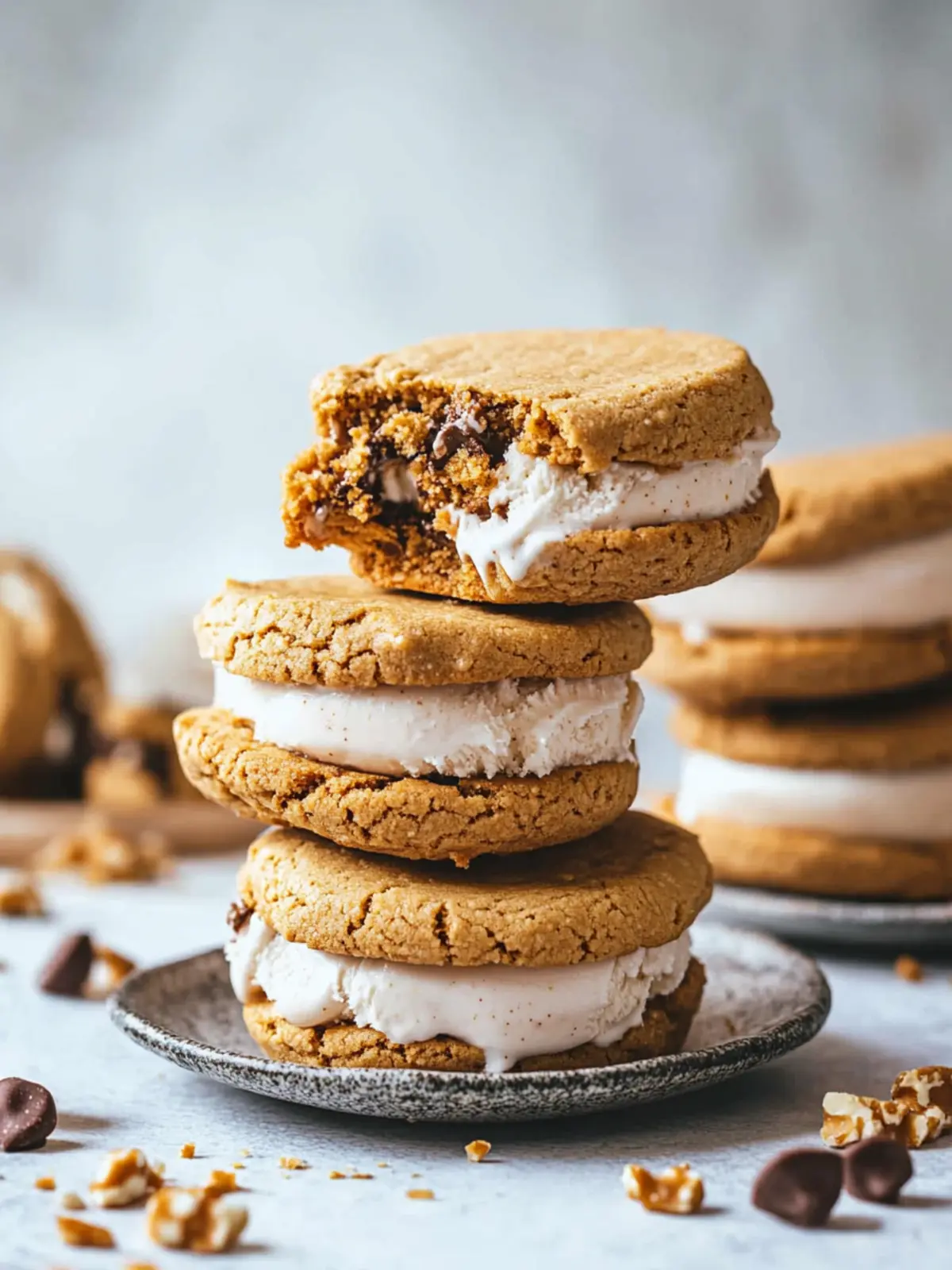 Peanut Butter Cookie Ice Cream Sandwiches Vegan GF Bliss 4 Peanut Butter Cookie Ice Cream Sandwiches (Vegan GF)