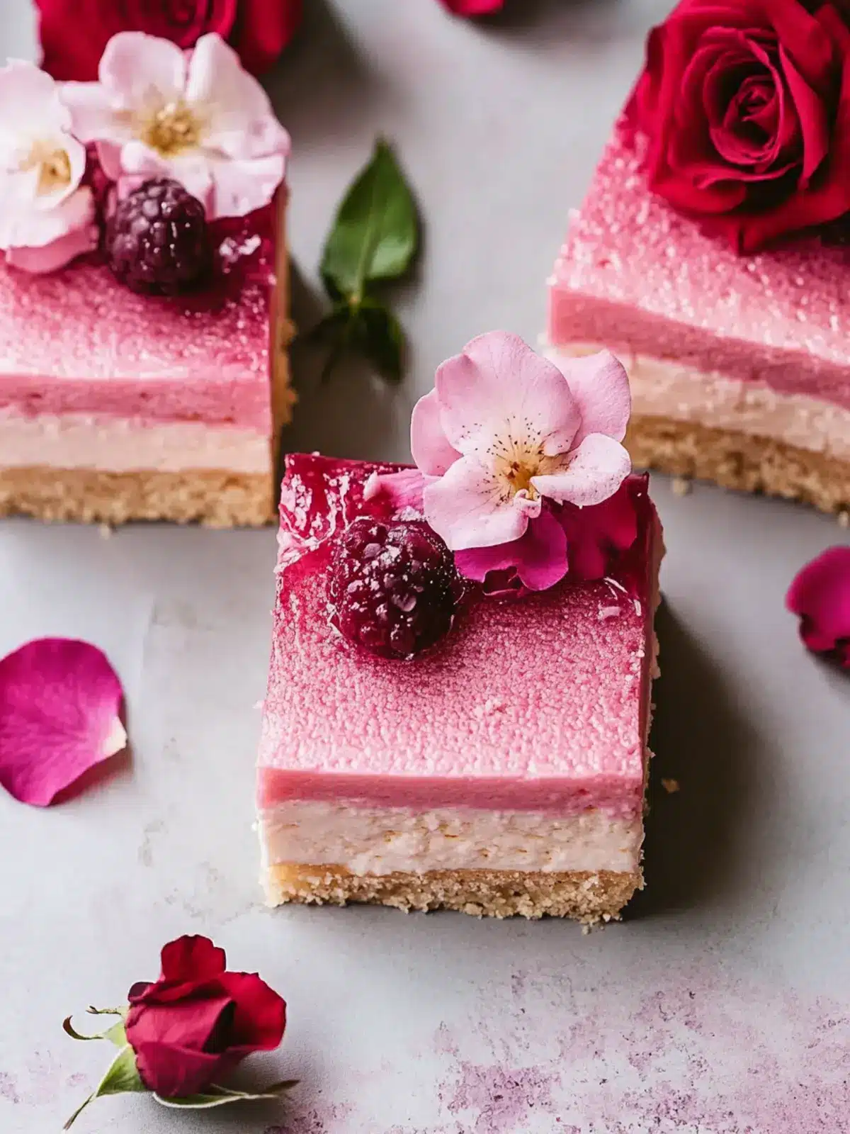 Wonderfully Creamy Rose & Vanilla Cheesecake Bars Recipe 4 ROSE & VANILLA CHEESECAKE BARS