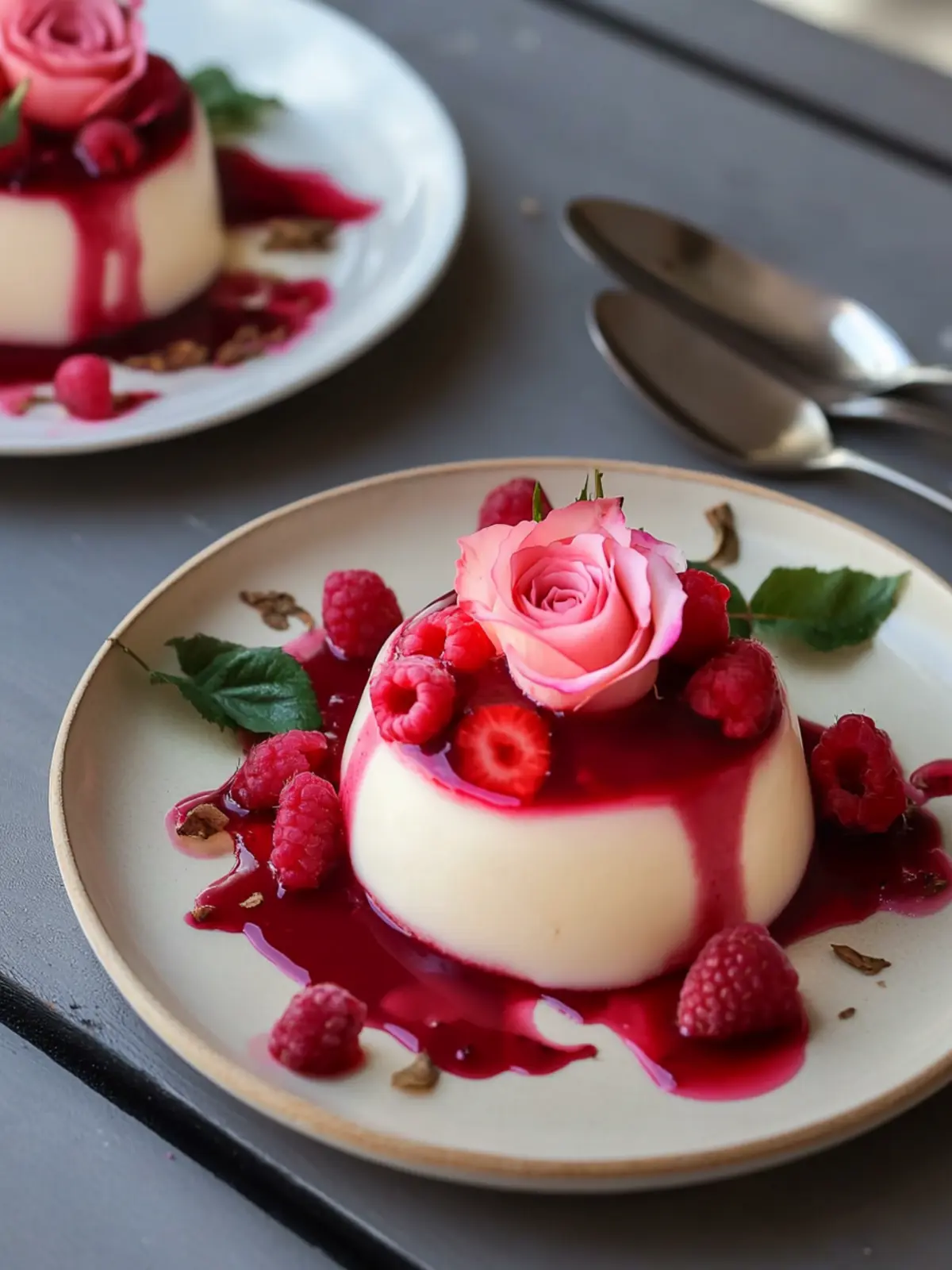 Delightful Rose Panna Cotta with Raspberry Vanilla Sauce 5 Rose Panna Cotta with Raspberry Vanilla Sauce