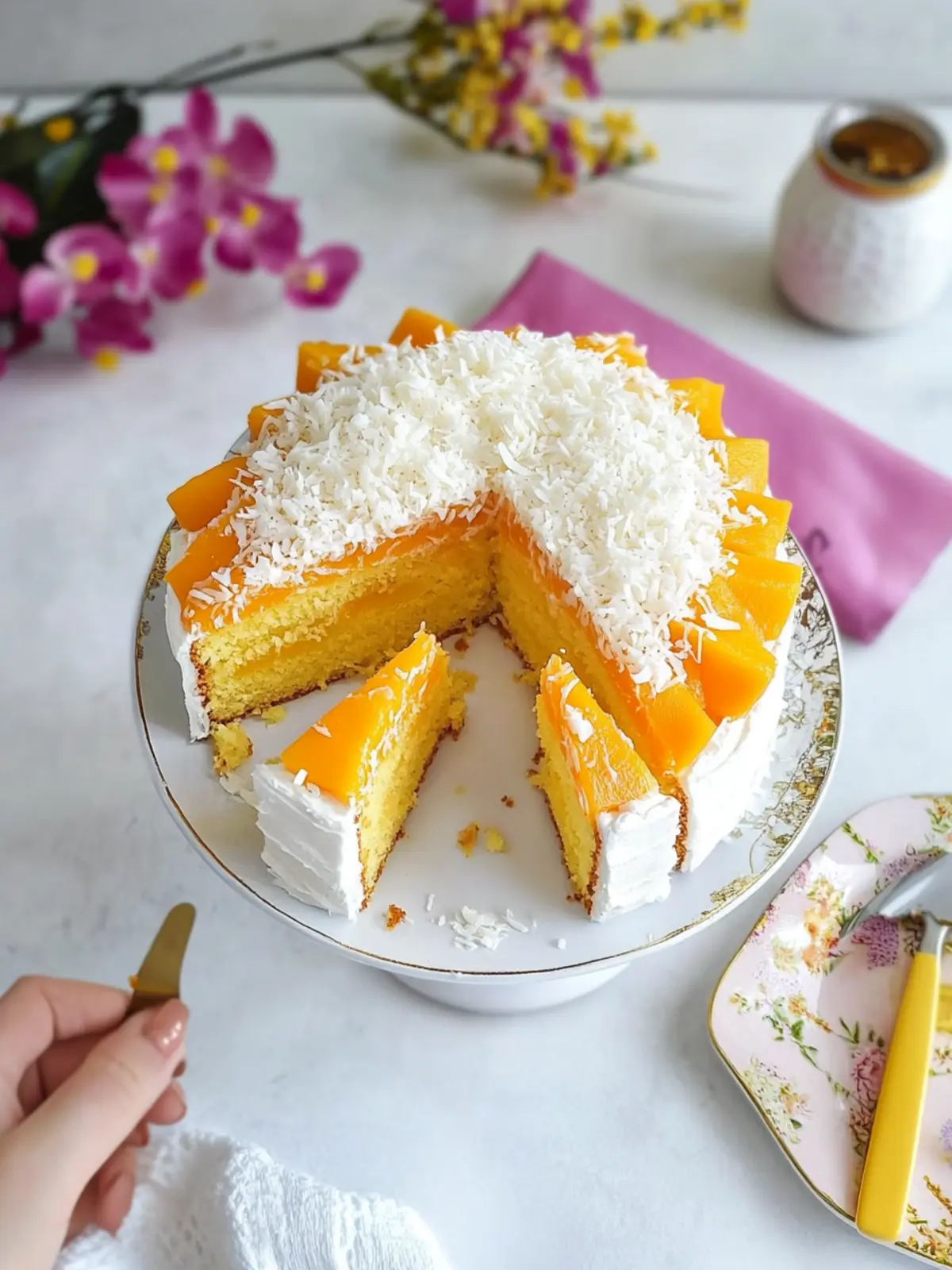 Mango Coconut Cake with Dairy-Free Frosting for Summer Bliss 4 Mango Coconut Cake with Dairy Free Coconut Whipped Frosting