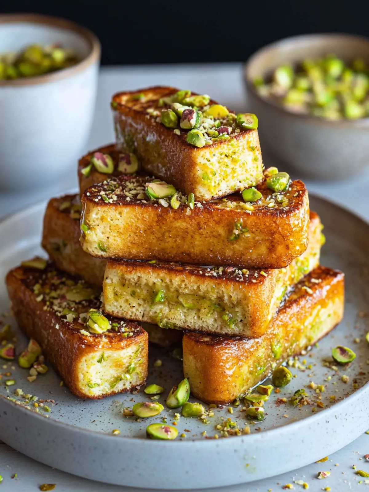 Indulge in Pistachio French Toast Sticks with Creamy Filling 4 Pistachio French Toast Sticks