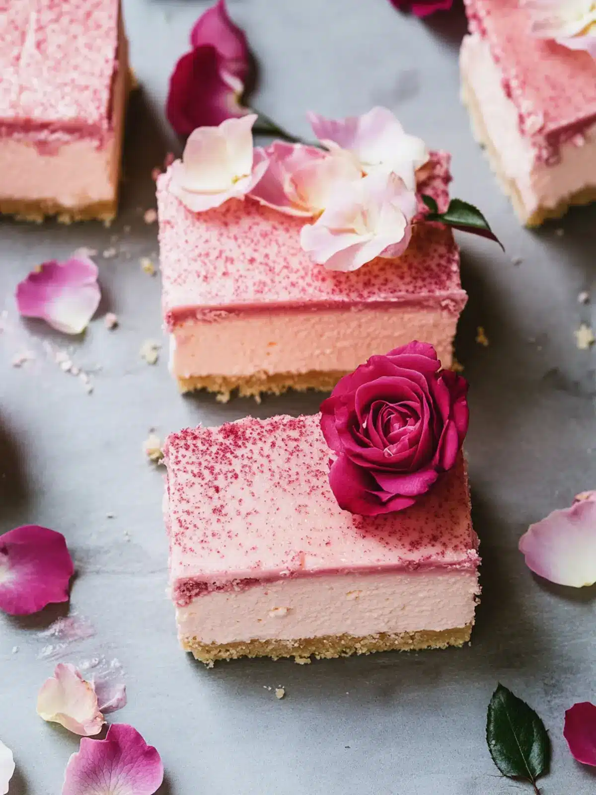 Wonderfully Creamy Rose & Vanilla Cheesecake Bars Recipe 2 ROSE & VANILLA CHEESECAKE BARS