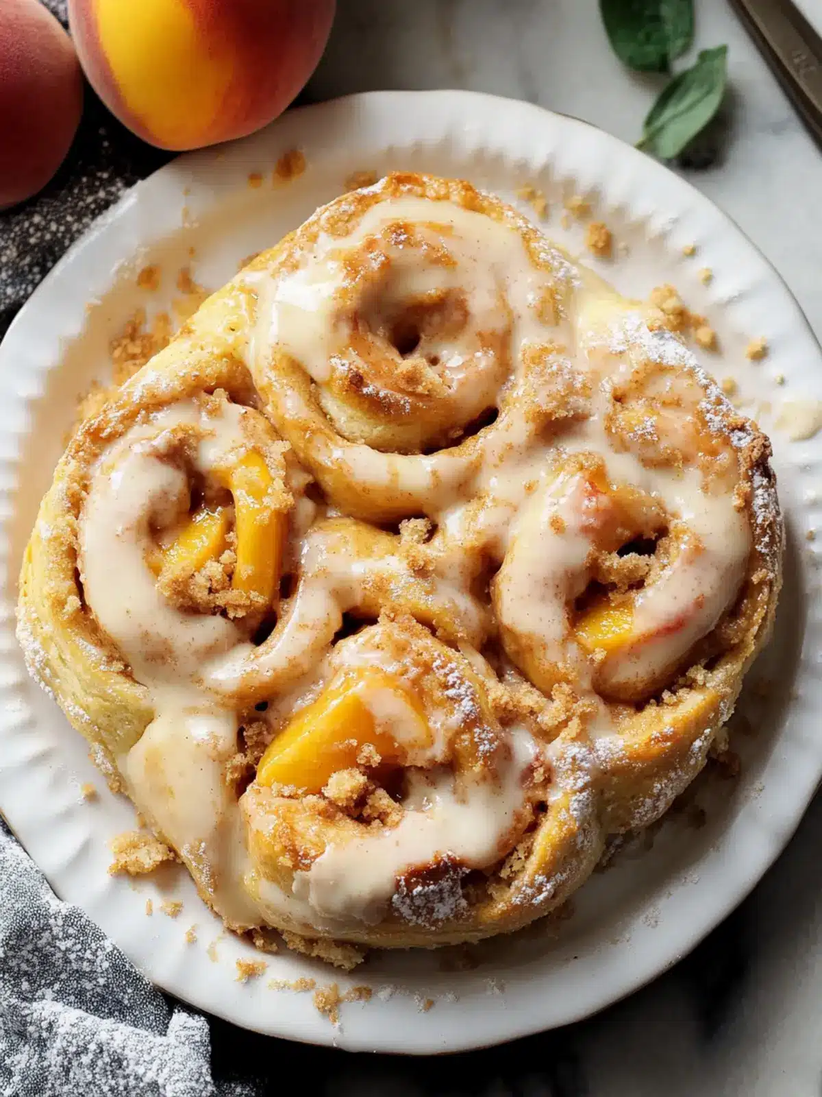 Peach Cobbler Cinnamon Rolls: A Sweet Morning Delight 2 Peach Cobbler Cinnamon Rolls