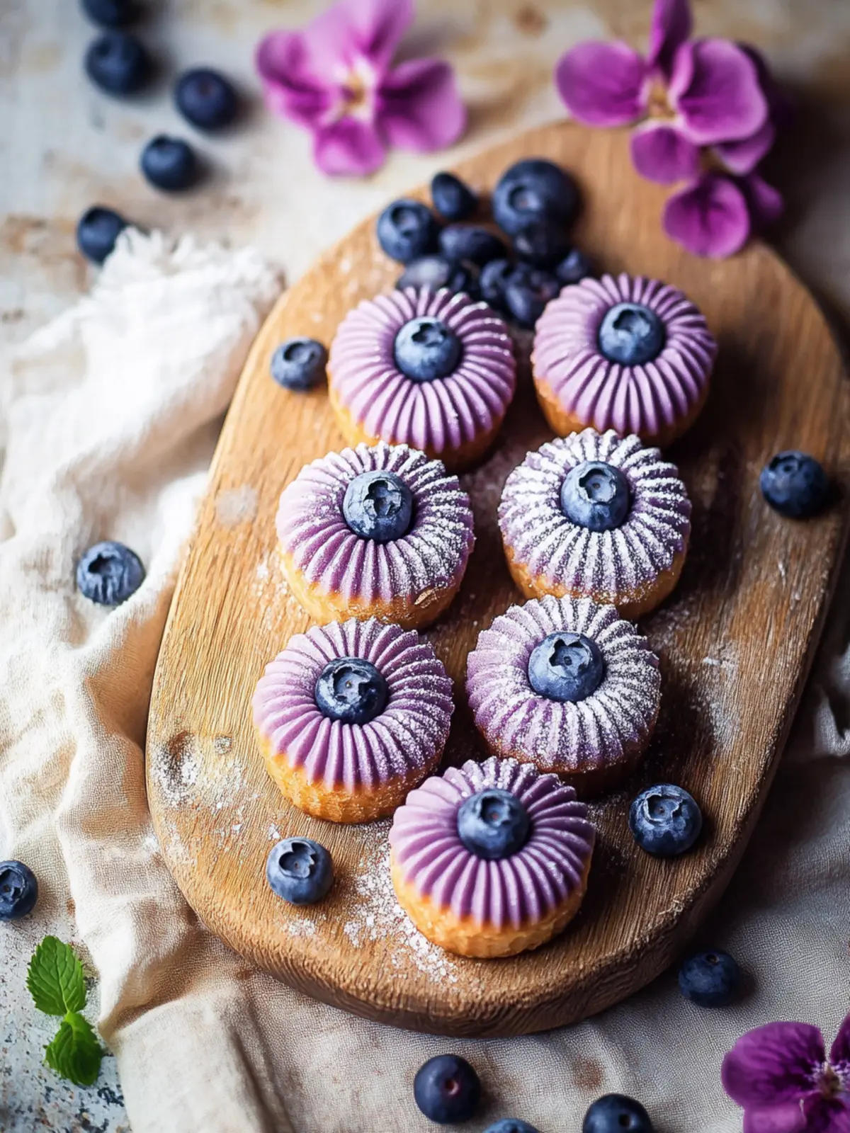 Decadent Blueberry Friands with White Chocolate Twist 5 Blueberry Friands/Financiers