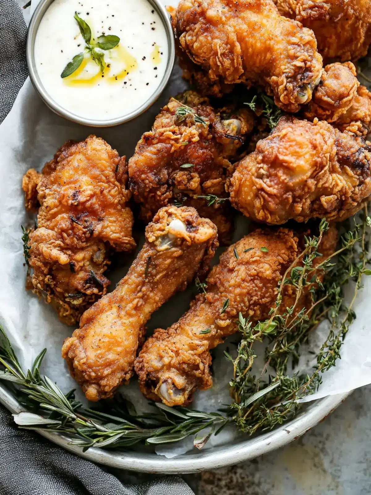 Flavor-Loaded Buttermilk Fried Chicken with Garlic & Herbs 2 Favorite Buttermilk Fried Chicken with Fresh Herbs & Garlic