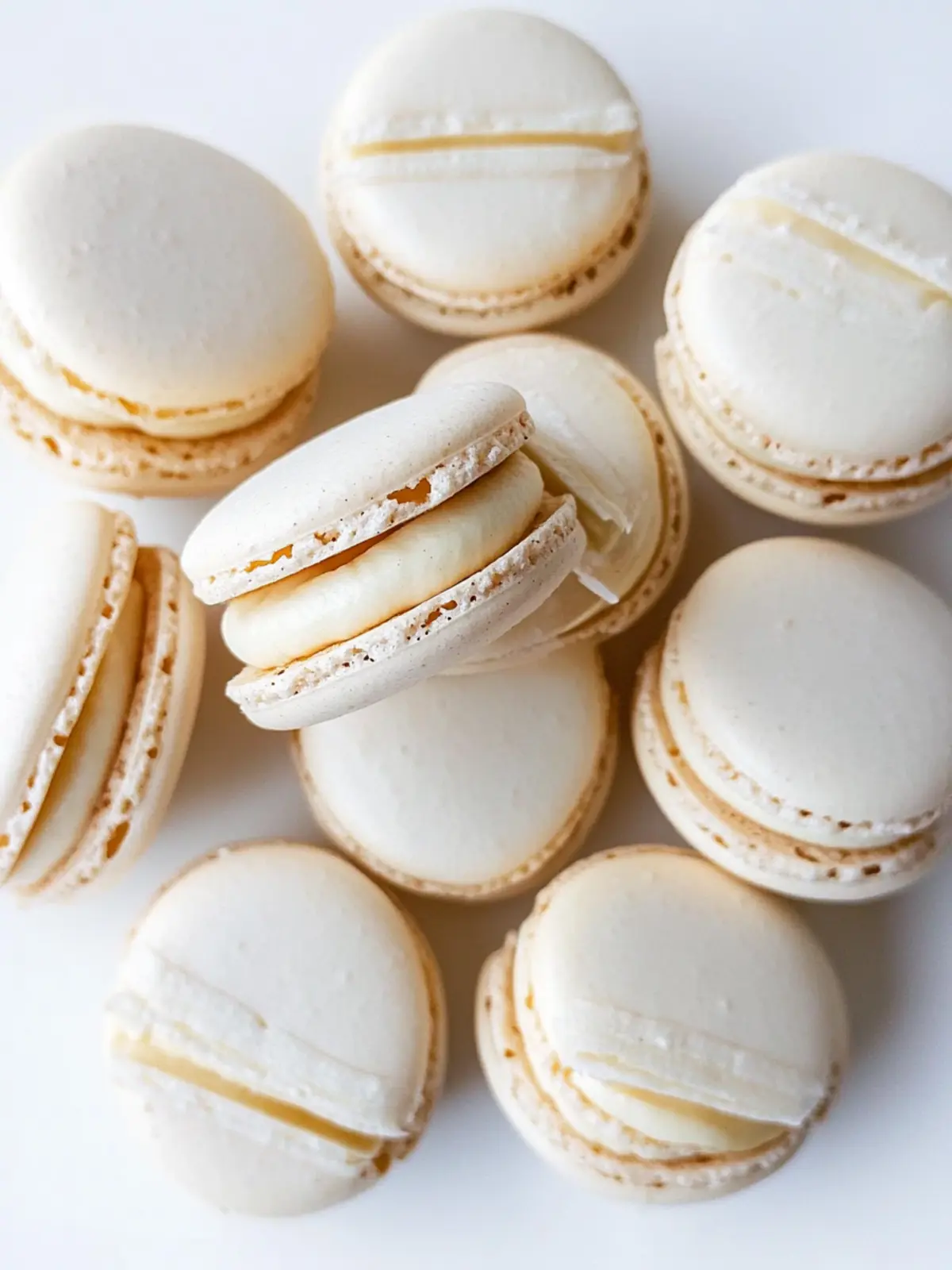 Irresistible Vanilla Macarons with Silky Buttercream Filling 4 Vanilla Macarons