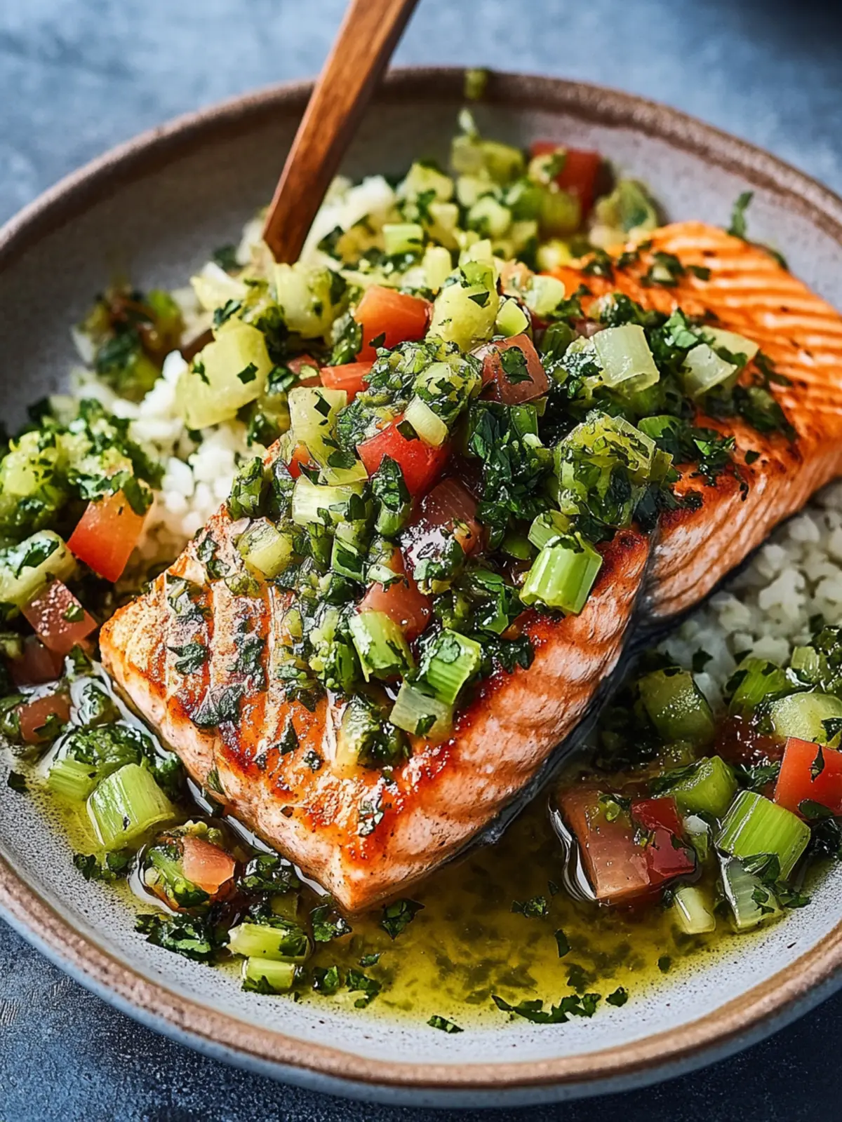 Miso Butter Salmon with Sizzled Scallion Salsa Verde Delight 3 Miso Butter Salmon with Sizzled Scallion Salsa Verde