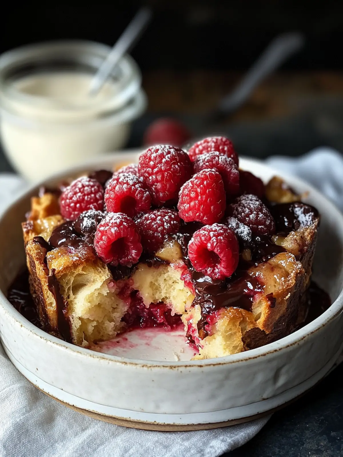 Decadent Dark Chocolate Raspberry Bread Pudding Bliss 4 Dark Chocolate Raspberry Bread Pudding