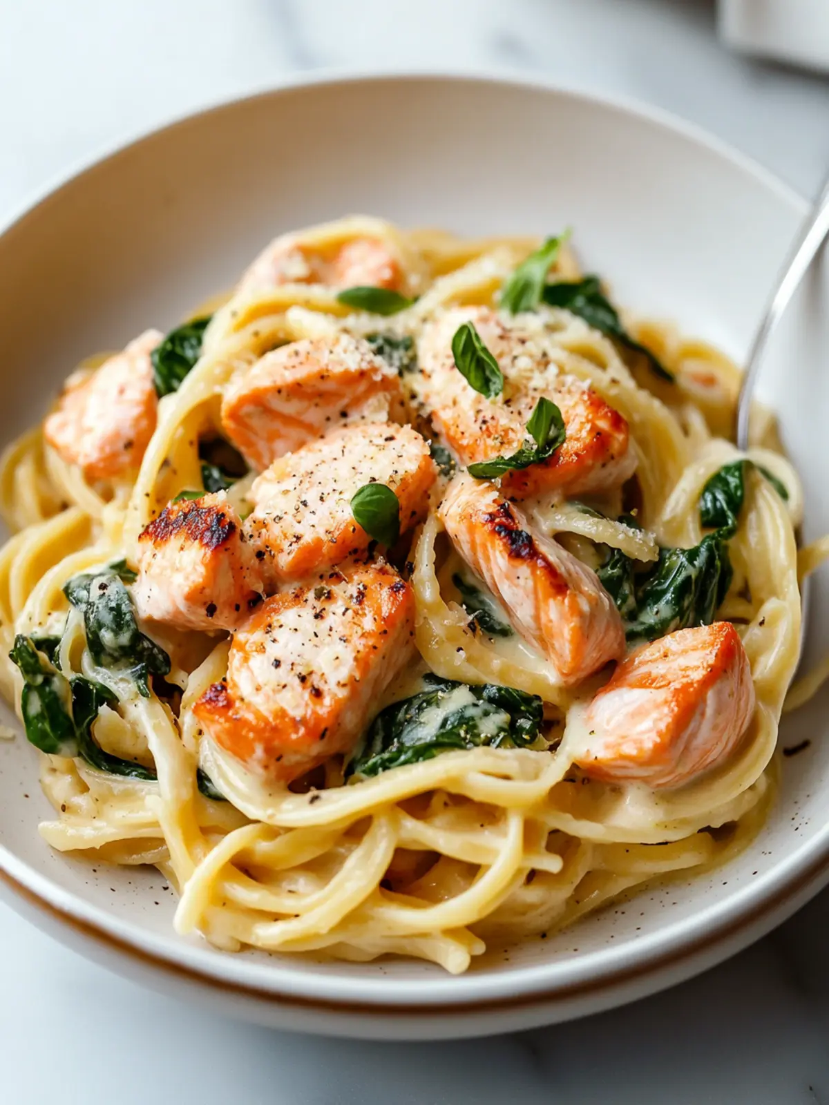 Creamy Salmon Spinach Pasta – Ready in 25 Minutes Flat! 5 Creamy Salmon Spinach Pasta – Restaurant-Worthy in 25 Minutes!