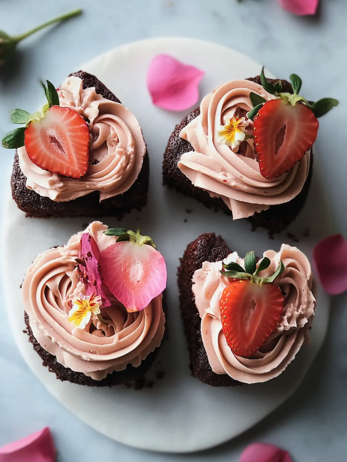 Chocolate Love Cakes with Roasted Strawberry Buttercream Magic 3 Chocolate Love Cakes with Roasted Strawberry Buttercream