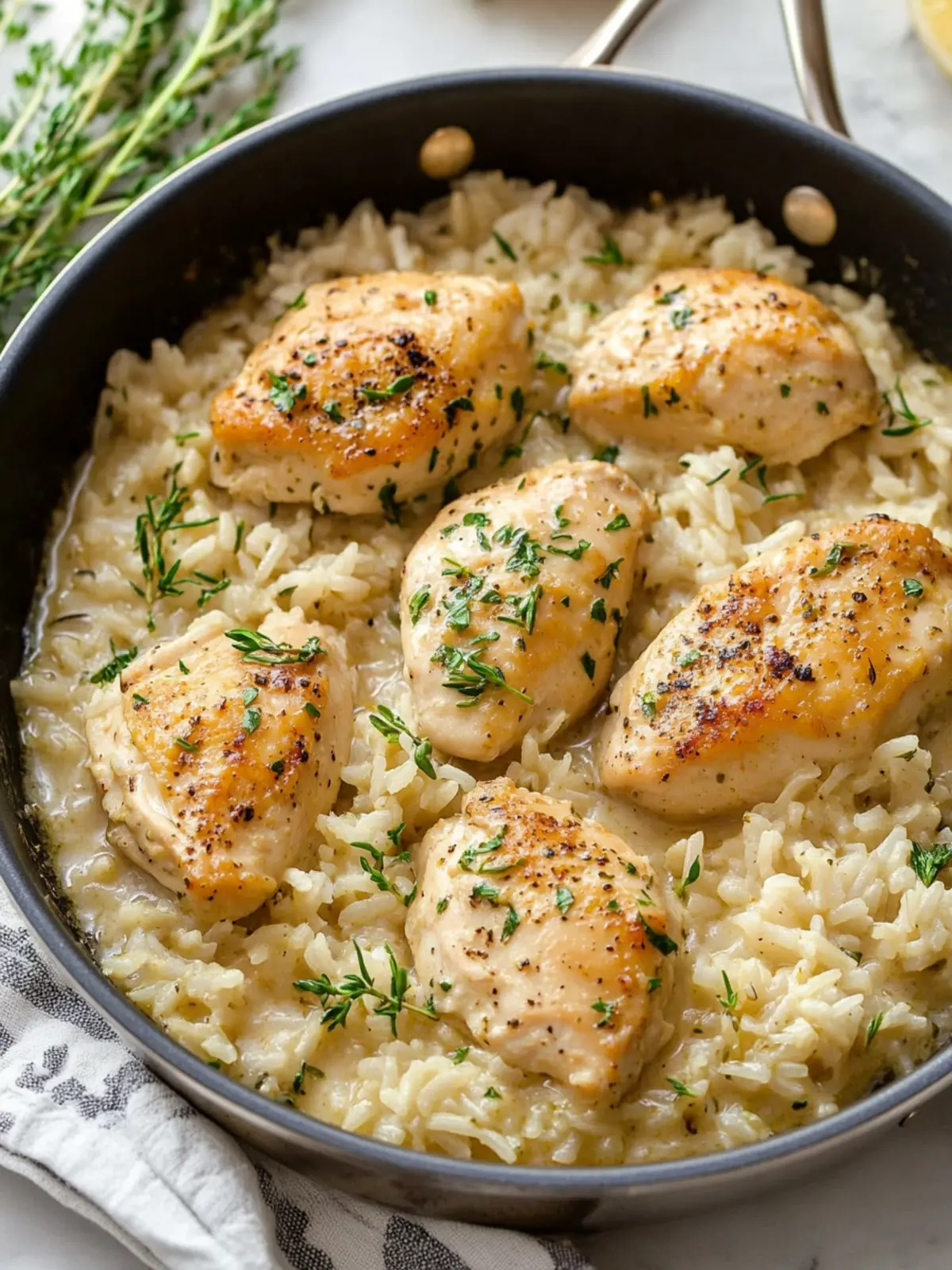 Creamy Herb Chicken & Basmati Rice - Your Easy One-Pan Delight 2 Creamy Herb Chicken & Basmati Rice – A Comforting, Flavor-Packed One-Pan Meal