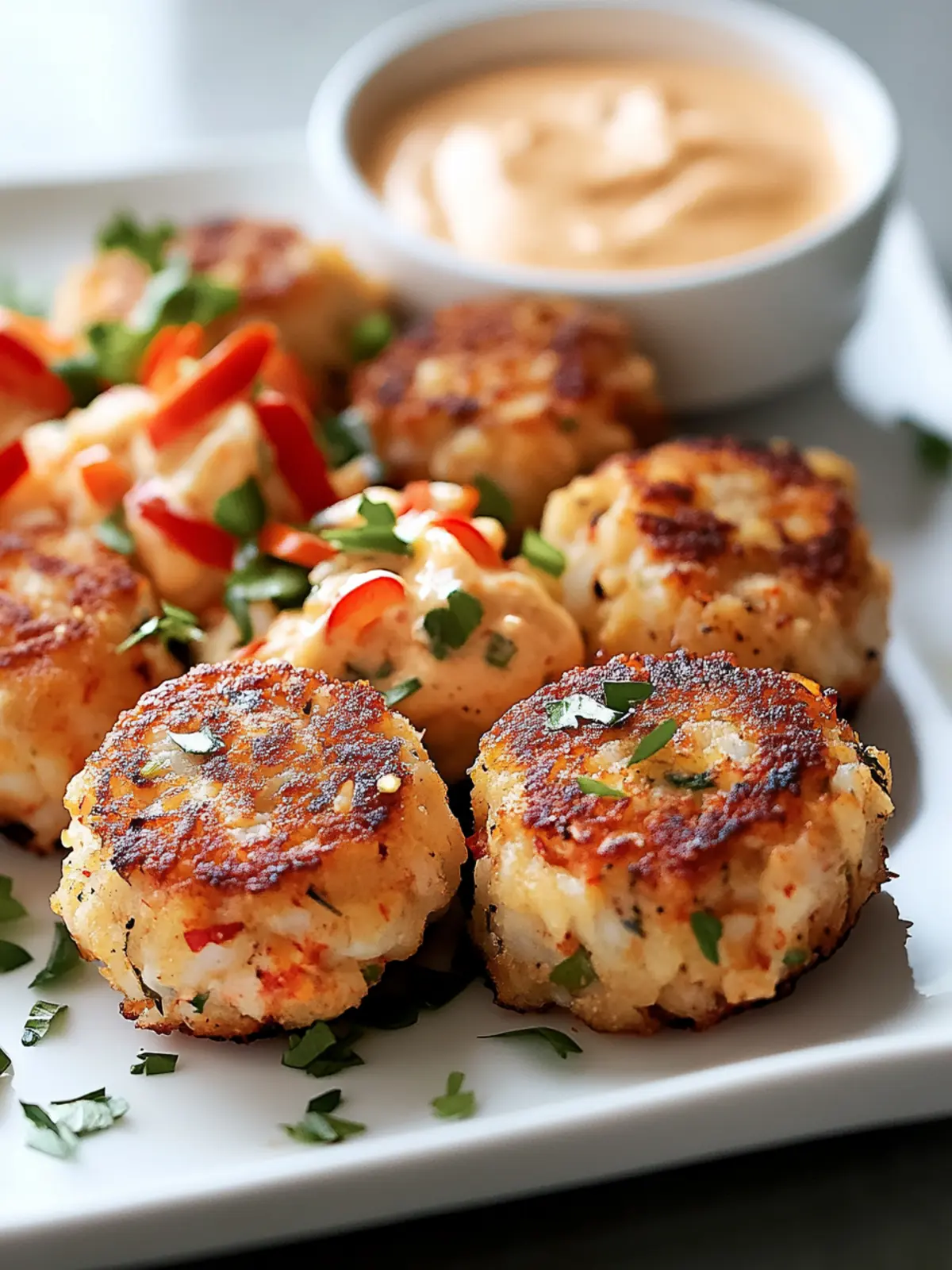 Mini Crawfish Cakes with Red Pepper Remoulade You Must Try! 2 Mini Crawfish Cakes with Red Pepper Remoulade
