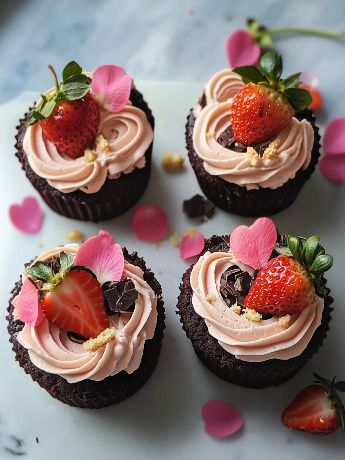 Chocolate Love Cakes with Roasted Strawberry Buttercream Magic 2 Chocolate Love Cakes with Roasted Strawberry Buttercream