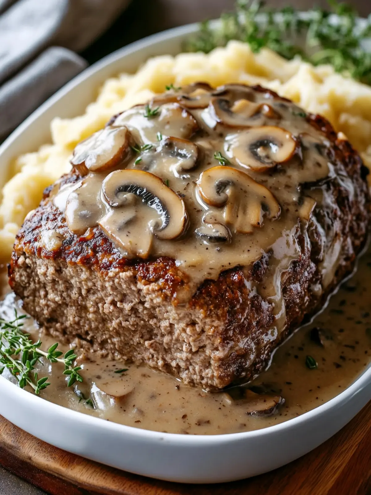 Savory Meatloaf with Mushroom Gravy: Your Cozy Dinner Favorite 3 Meatloaf with Mushroom Gravy