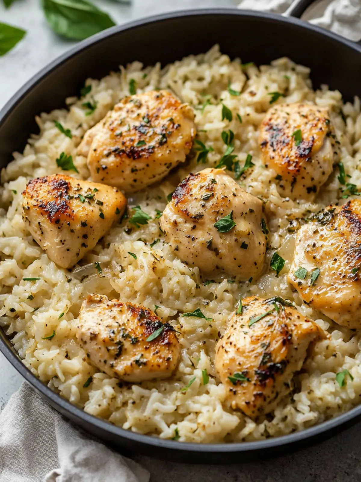 Creamy Herb Chicken & Basmati Rice - Your Easy One-Pan Delight 3 Creamy Herb Chicken & Basmati Rice – A Comforting, Flavor-Packed One-Pan Meal